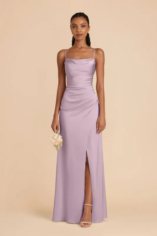 Lydia Matte Satin Dress - Lavender sold by Birdy Grey