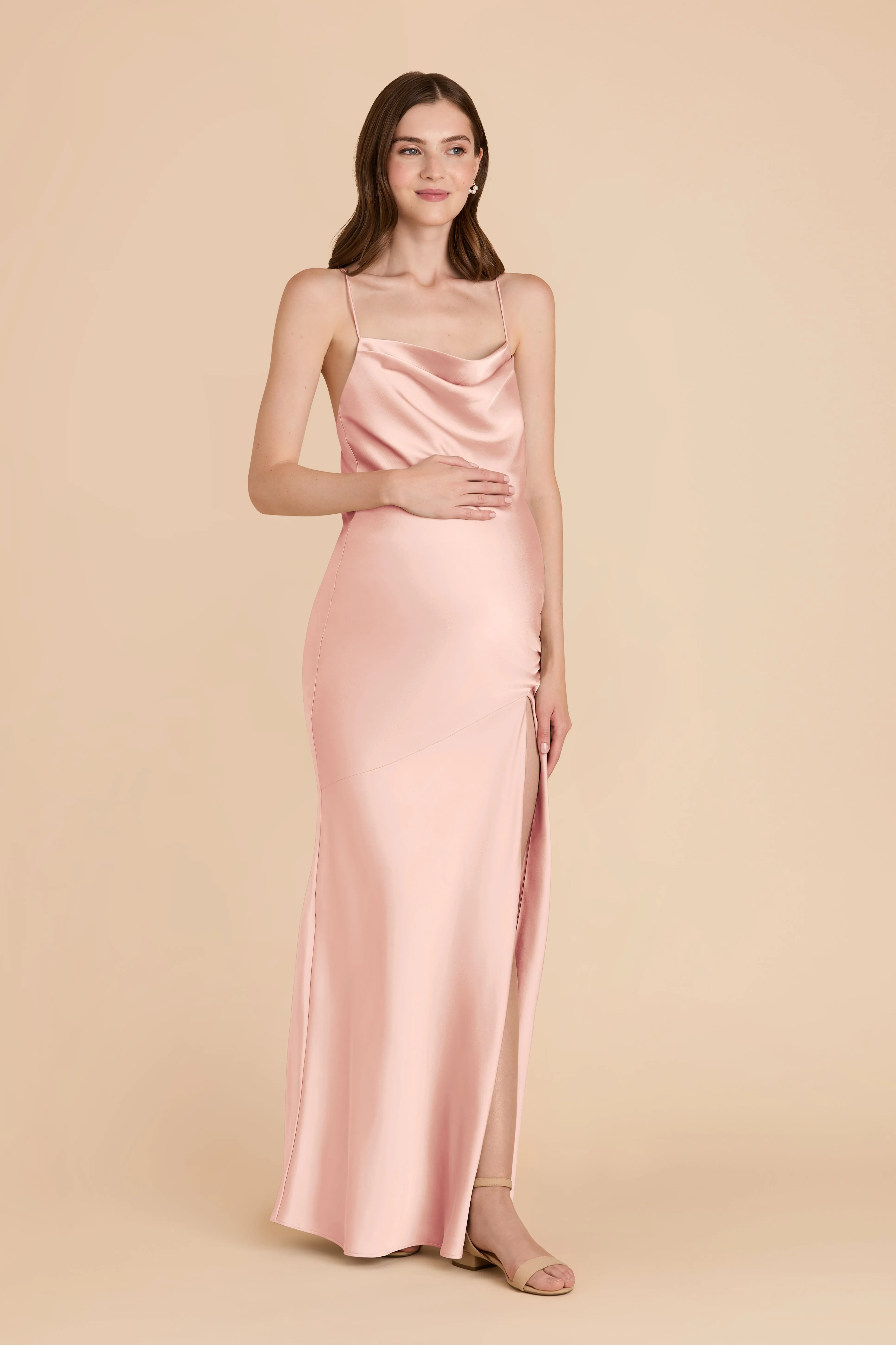 Olivia Matte Satin Dress - Blush Pink sold by Birdy Grey product image thumbnail 2