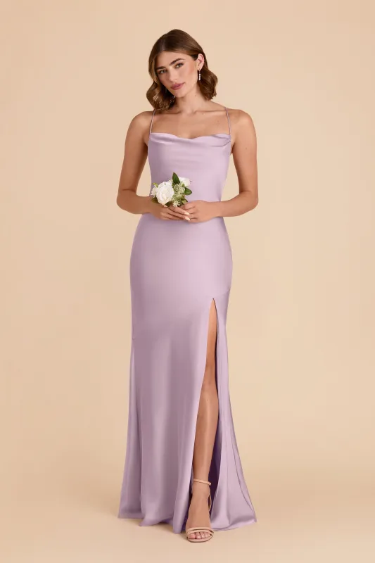 Olivia Matte Satin Dress - Lavender sold by Birdy Grey