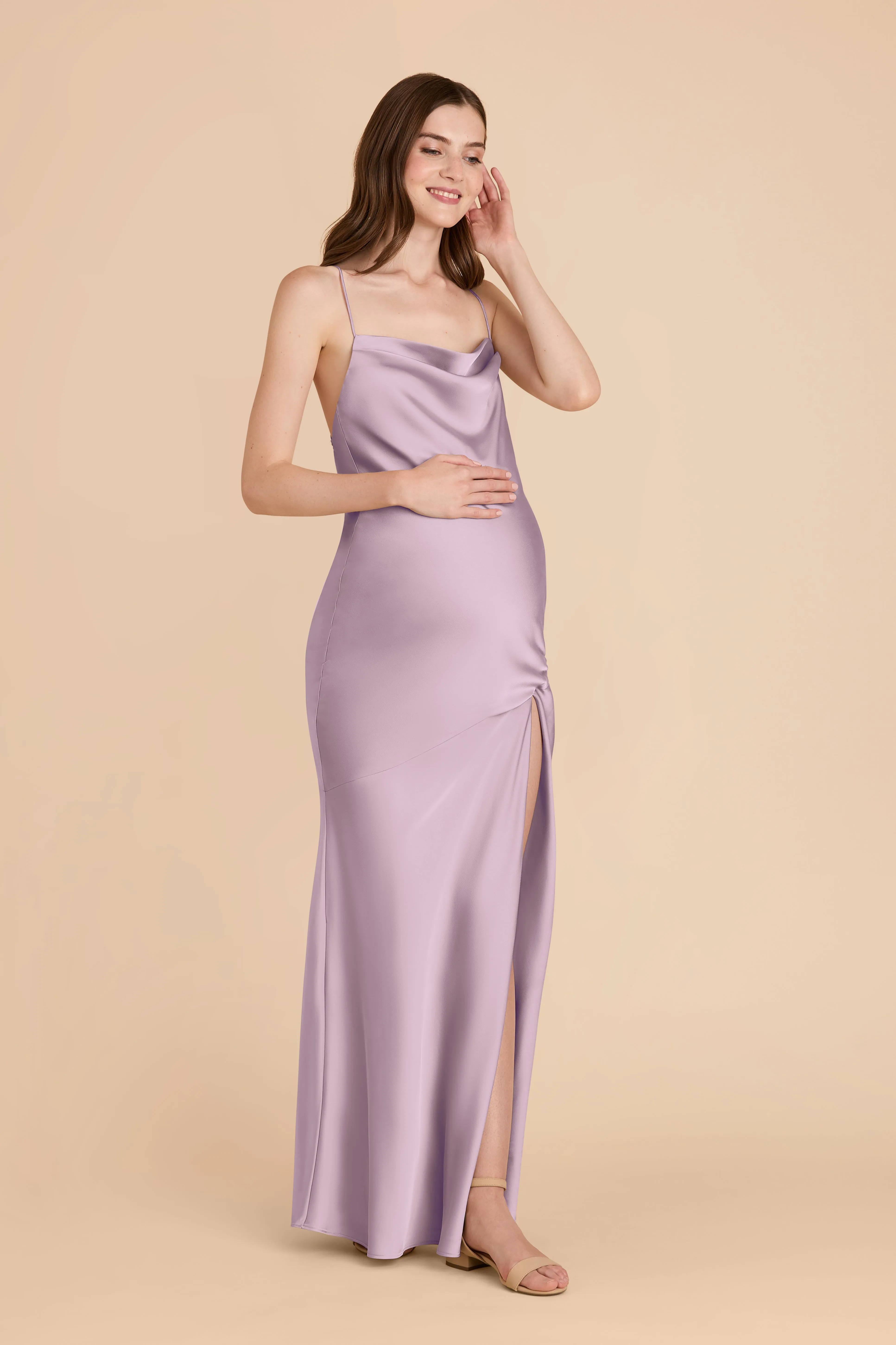 Olivia Matte Satin Dress - Lavender sold by Birdy Grey product image thumbnail 4