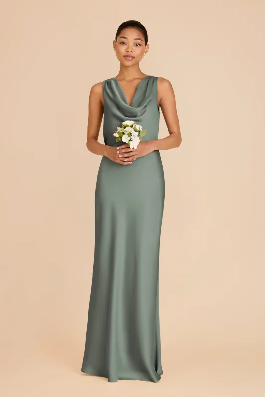 Bonnie Matte Satin Dress - Sea Glass sold by Birdy Grey