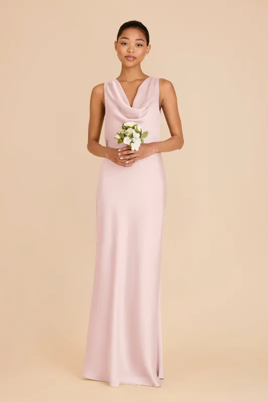 Bonnie Matte Satin Dress - Pale Blush sold by Birdy Grey