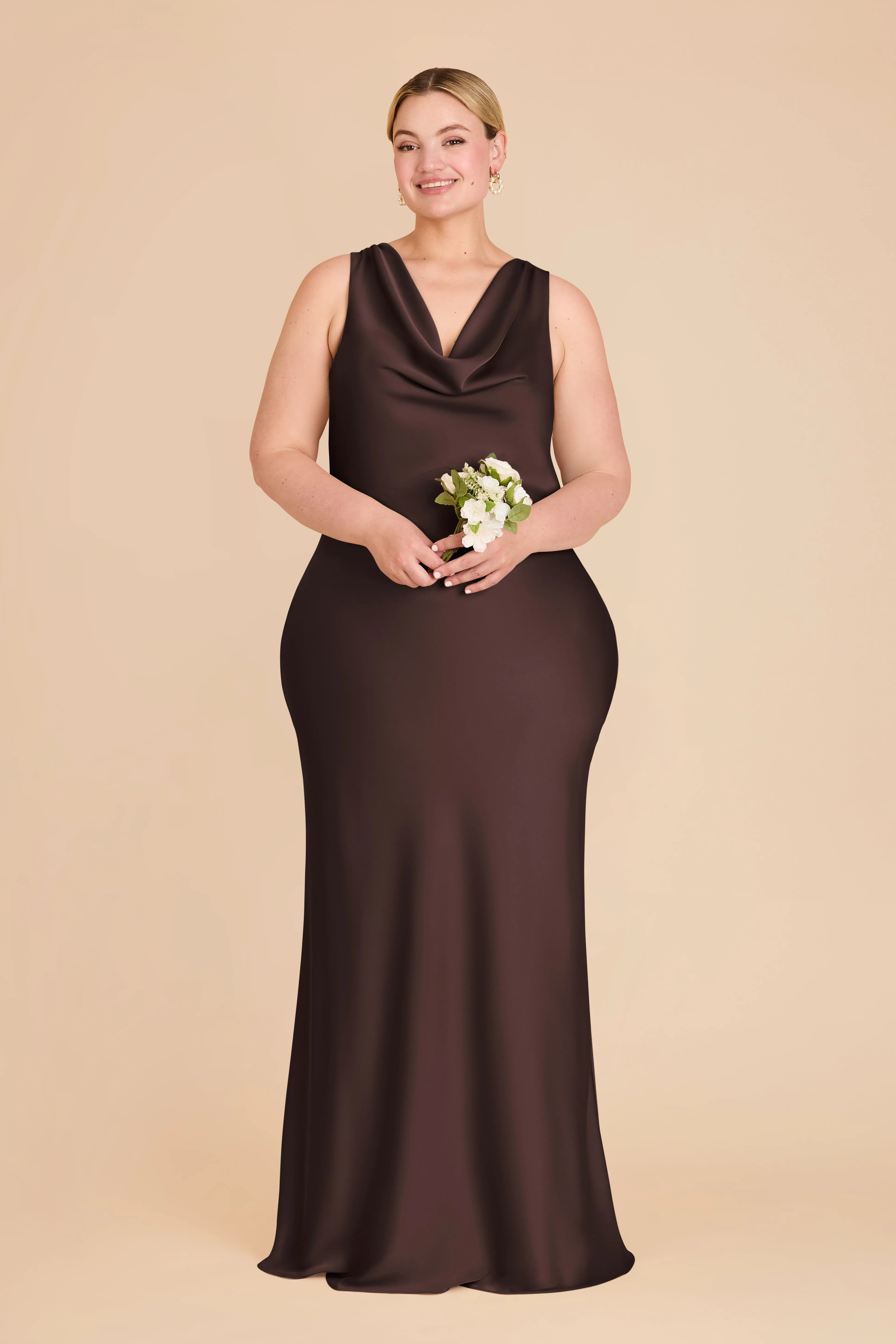 Bonnie Matte Satin Dress - Espresso sold by Birdy Grey product image thumbnail 2