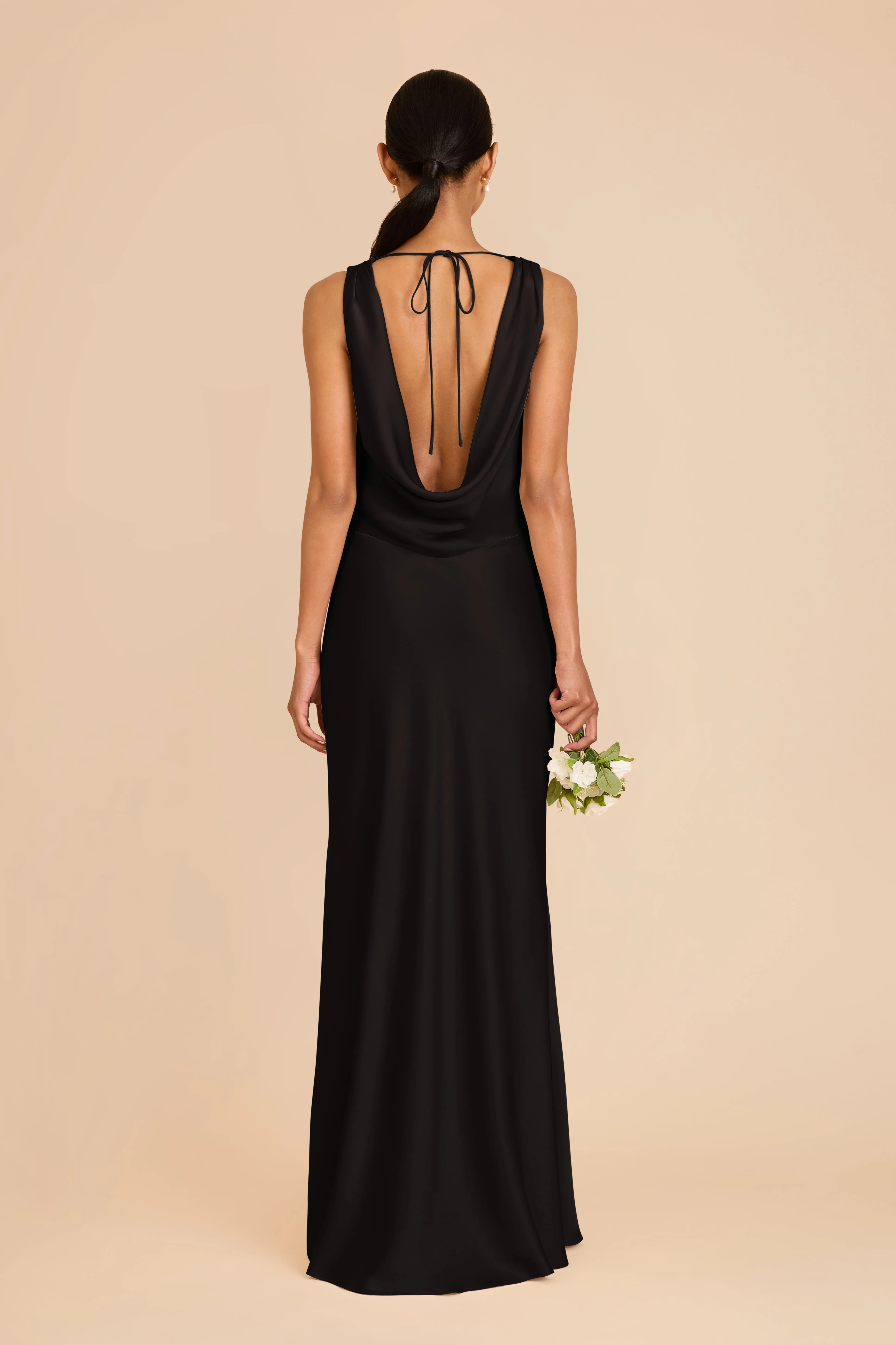 Bonnie Matte Satin Dress - Black sold by Birdy Grey product image thumbnail 5