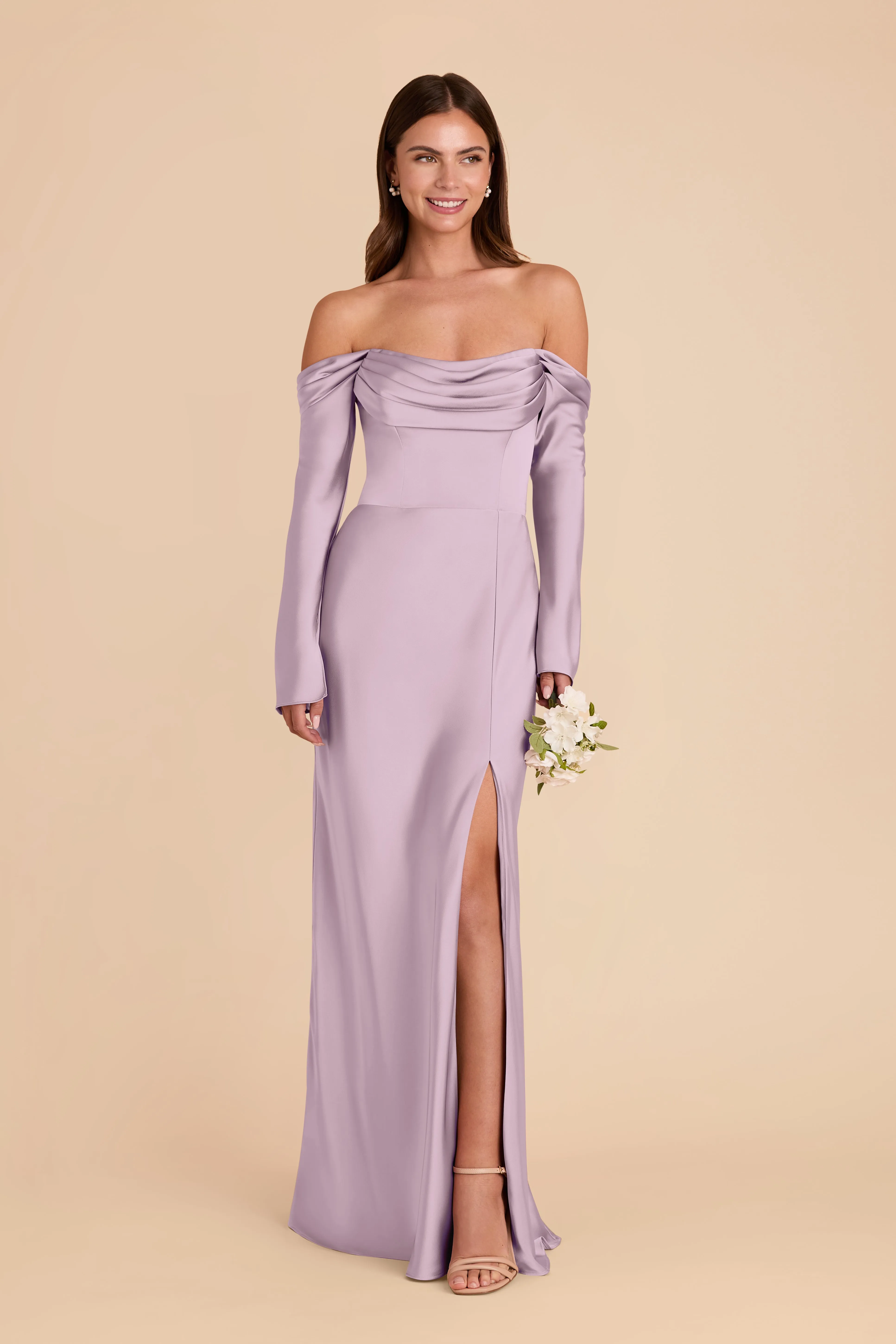 Maya Matte Satin Dress - Lavender sold by Birdy Grey product image thumbnail 3