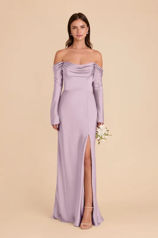 Maya Matte Satin Dress - Lavender sold by Birdy Grey