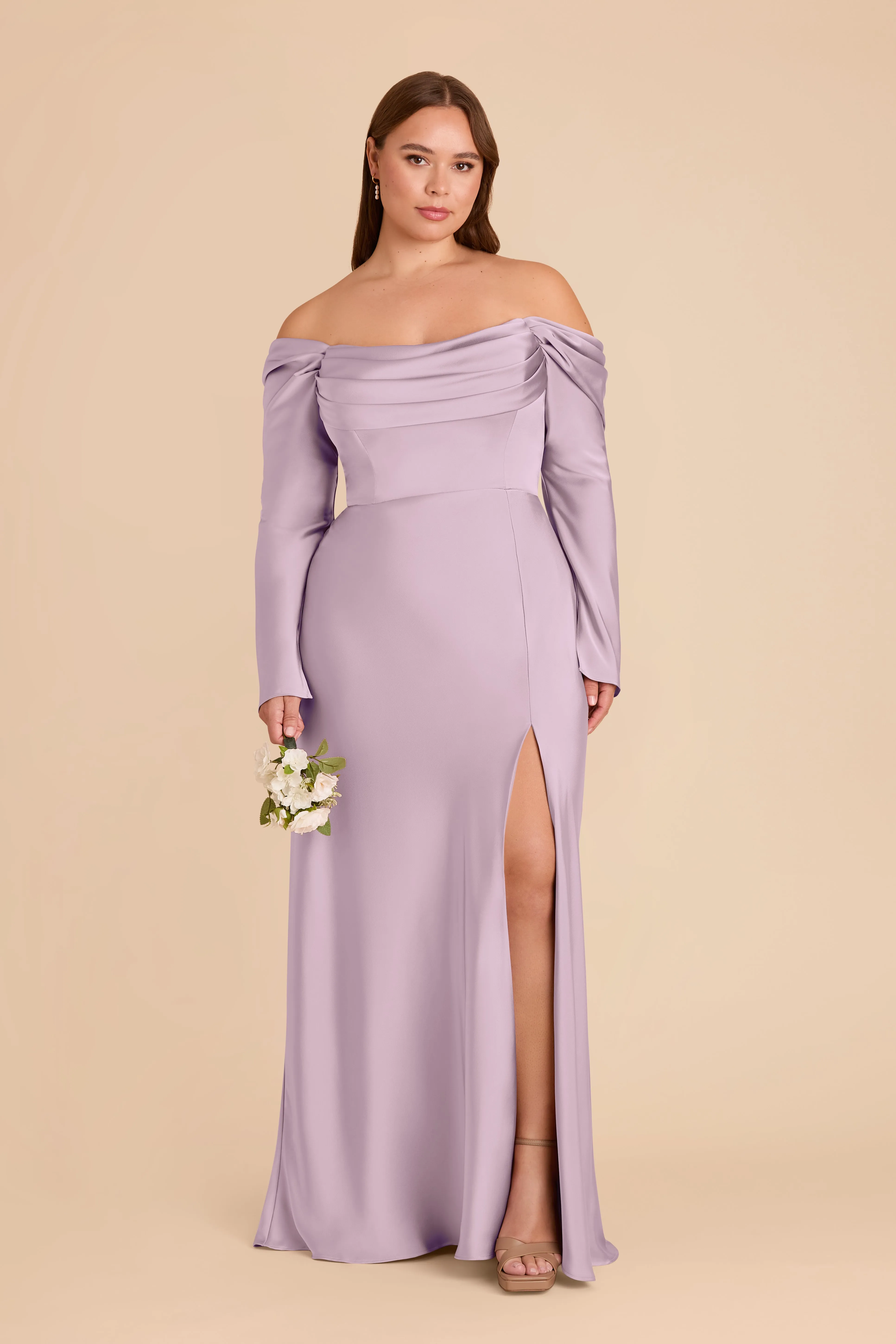 Maya Matte Satin Dress - Lavender sold by Birdy Grey product image thumbnail 2