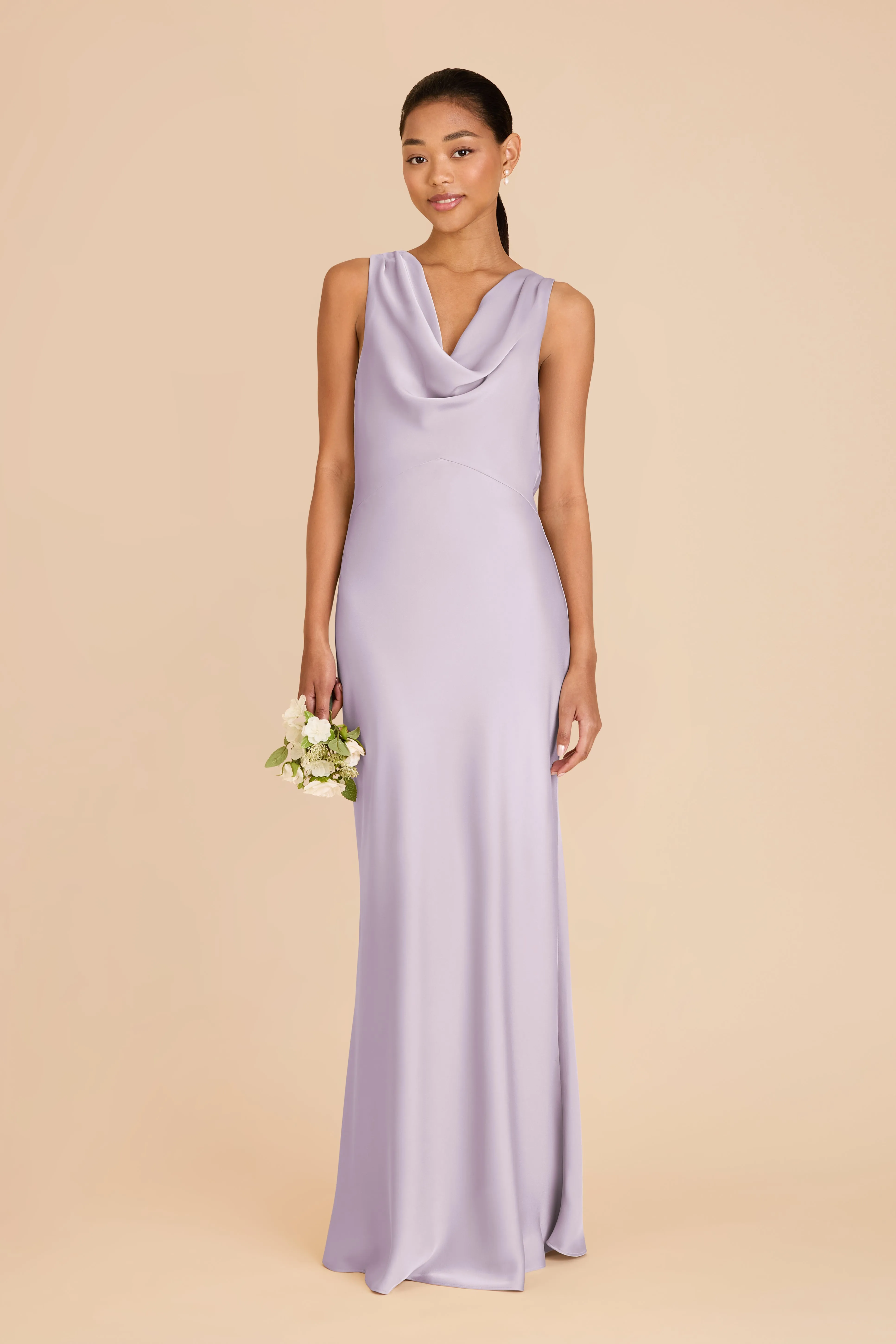 Bonnie Matte Satin Dress - Dusty Lilac sold by Birdy Grey product image thumbnail 3