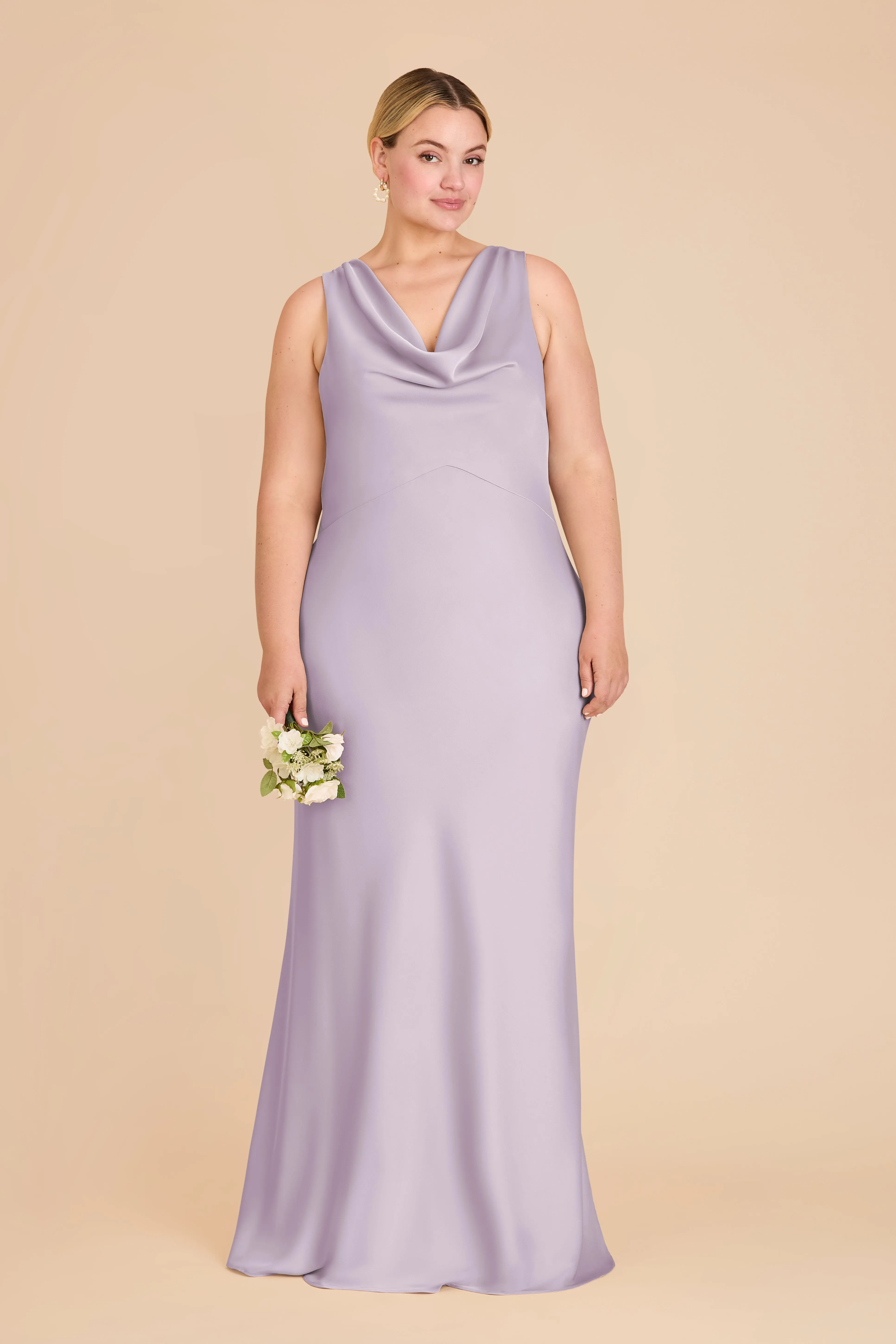Bonnie Matte Satin Dress - Dusty Lilac sold by Birdy Grey product image thumbnail 2