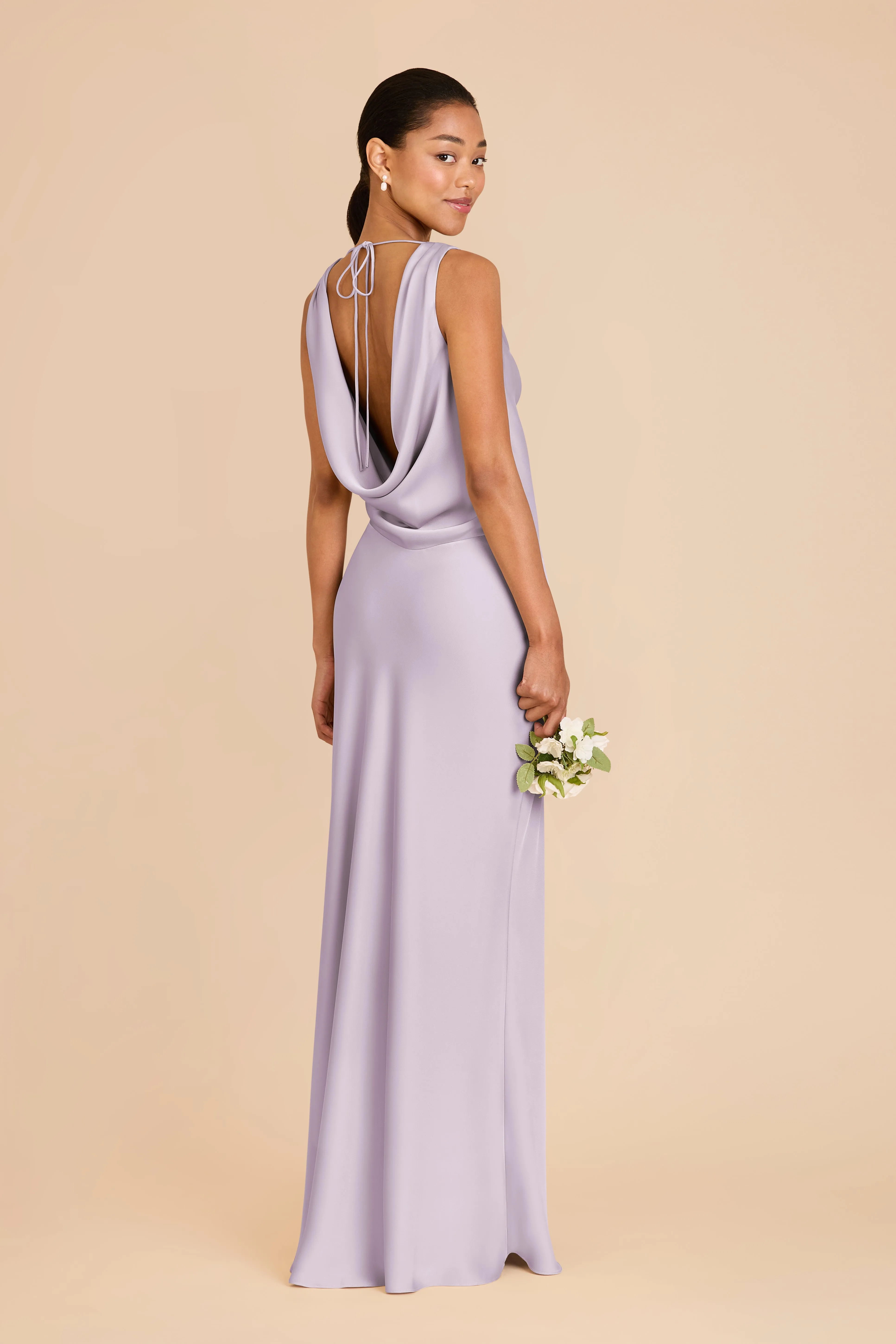Bonnie Matte Satin Dress - Dusty Lilac sold by Birdy Grey product image thumbnail 4