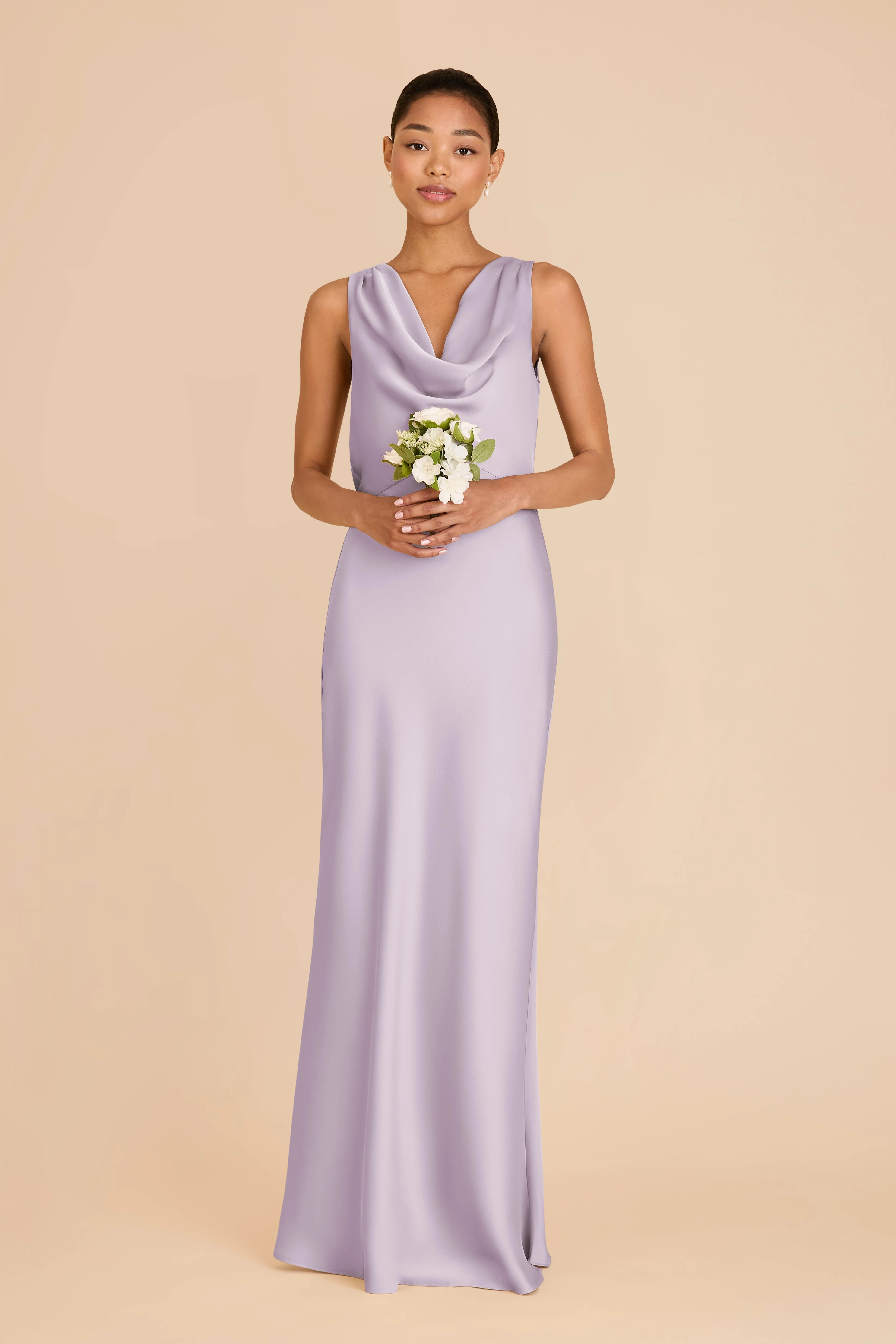 Bonnie Matte Satin Dress - Dusty Lilac sold by Birdy Grey