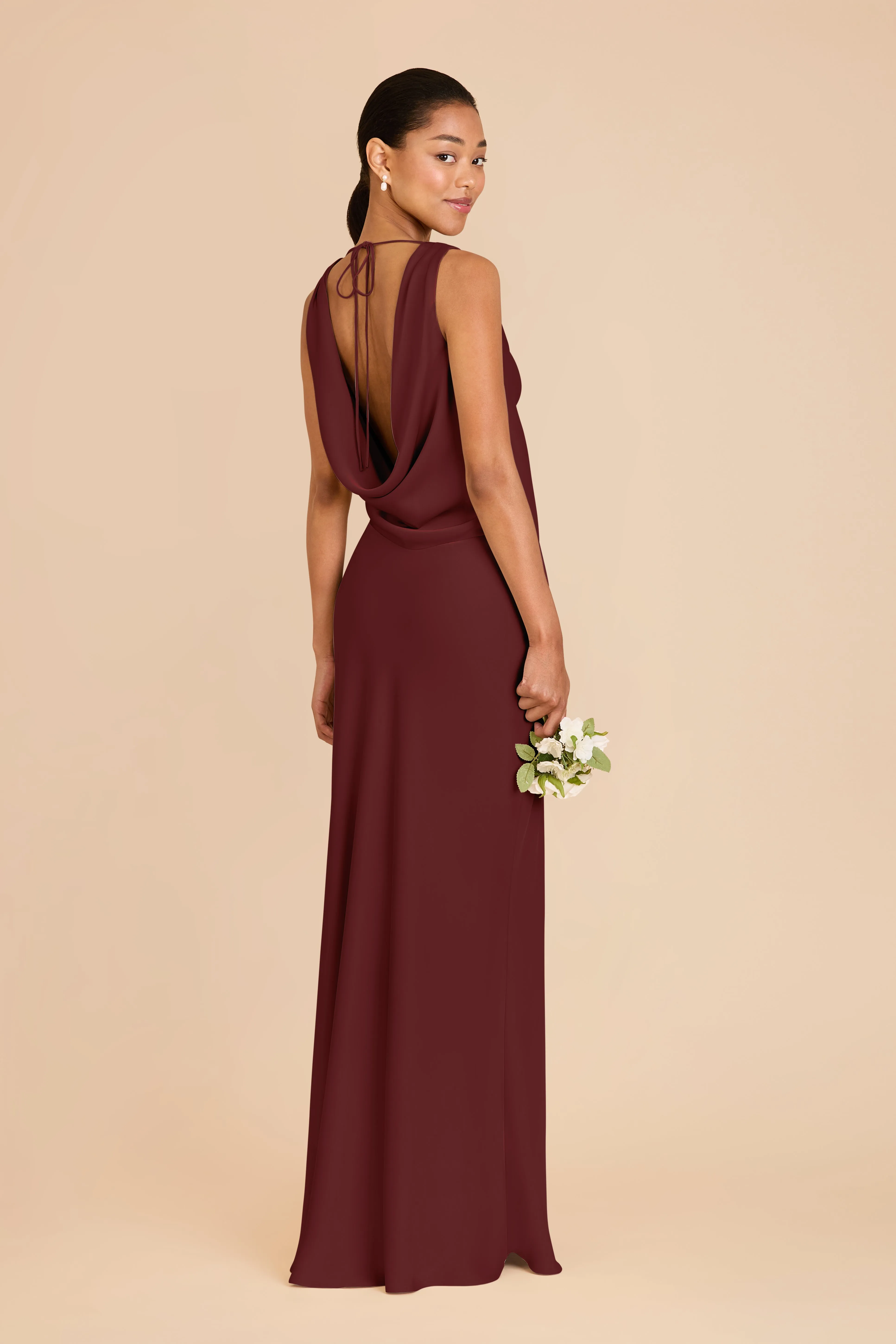 Bonnie Matte Satin Dress - Cabernet sold by Birdy Grey product image thumbnail 4