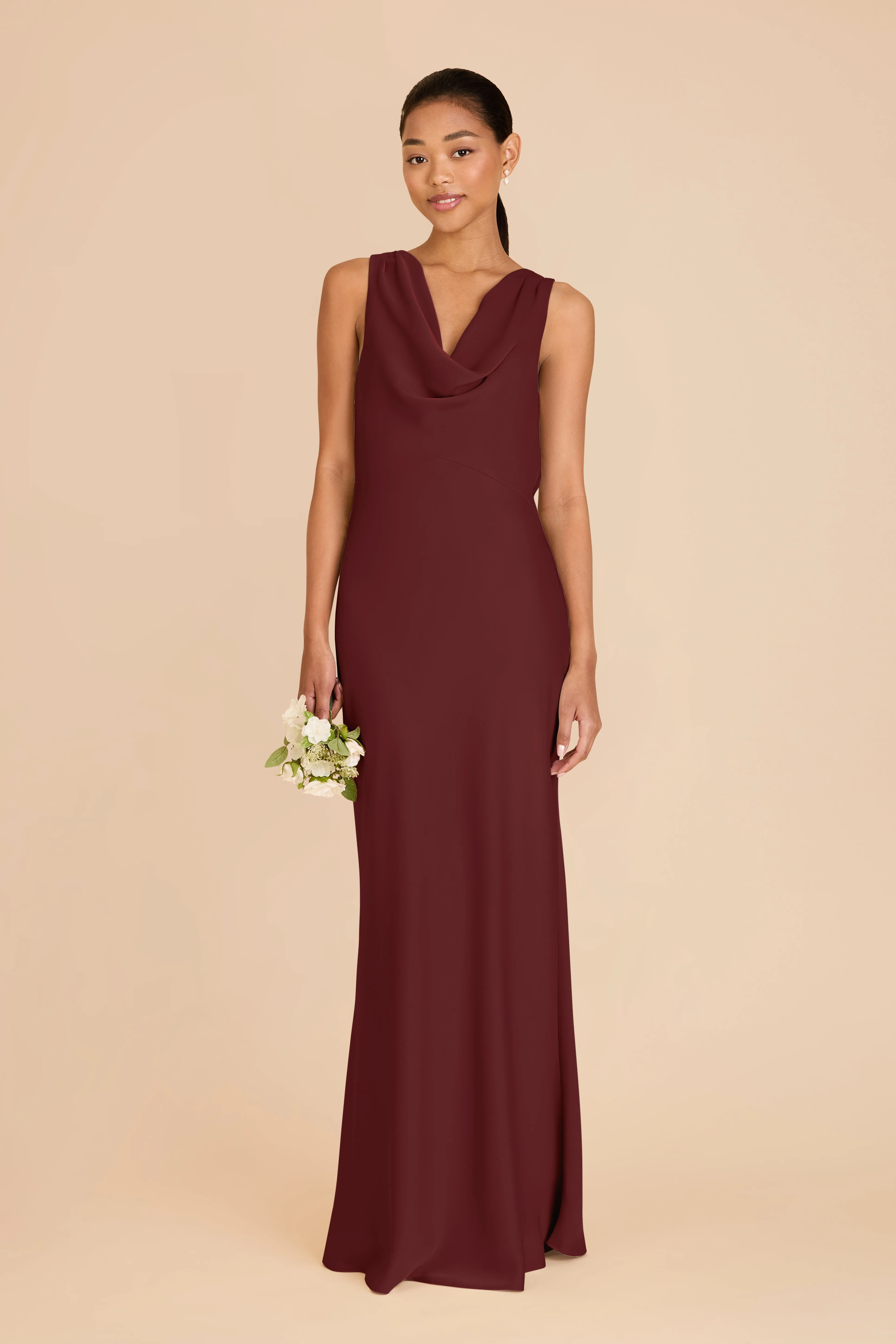 Bonnie Matte Satin Dress - Cabernet sold by Birdy Grey product image thumbnail 3