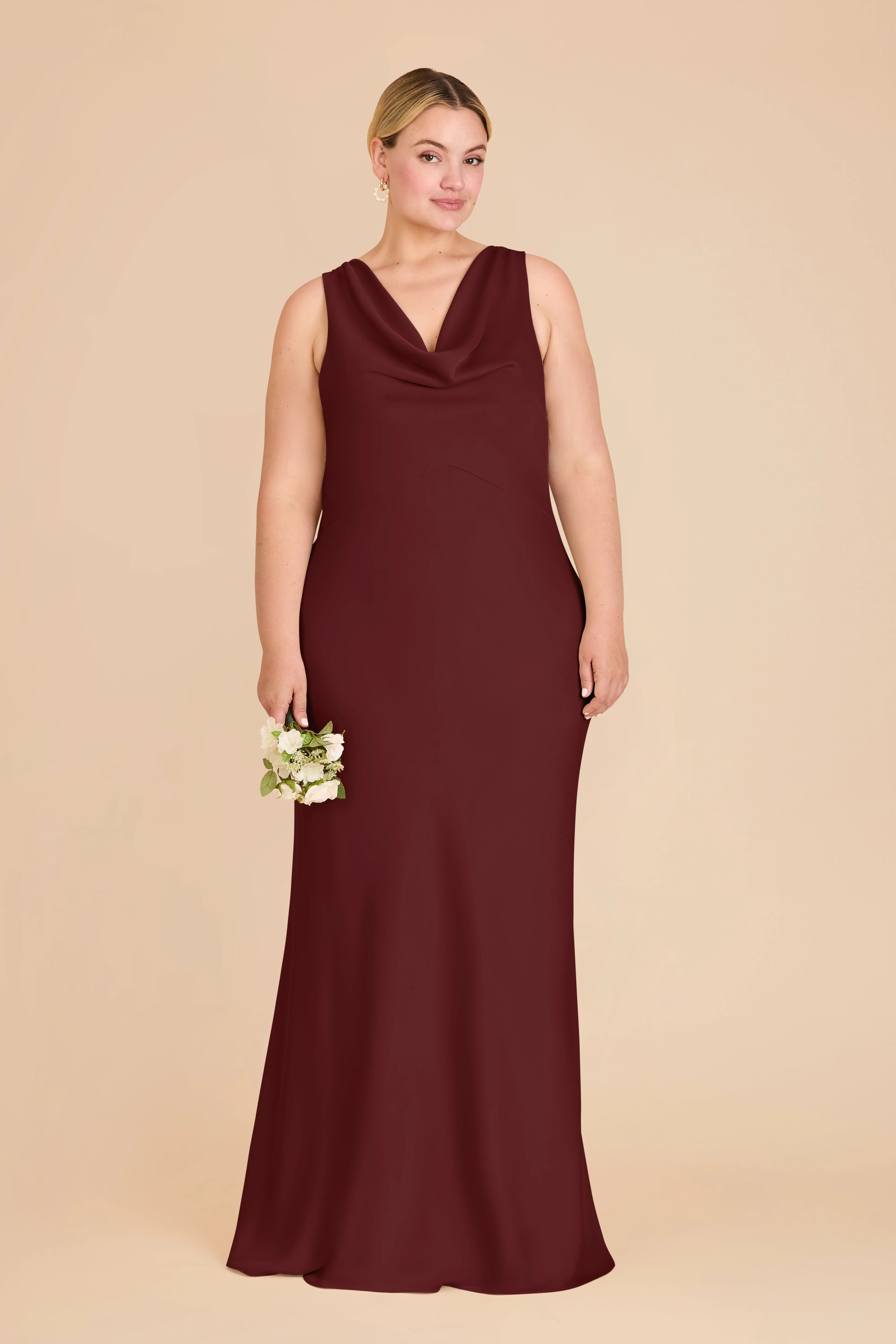 Bonnie Matte Satin Dress - Cabernet sold by Birdy Grey product image thumbnail 2