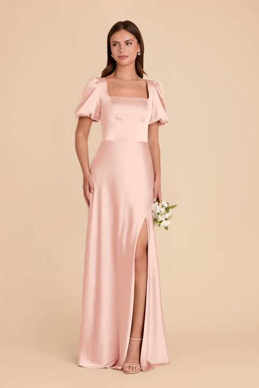 Judy Matte Satin Dress - Blush Pink sold by Birdy Grey