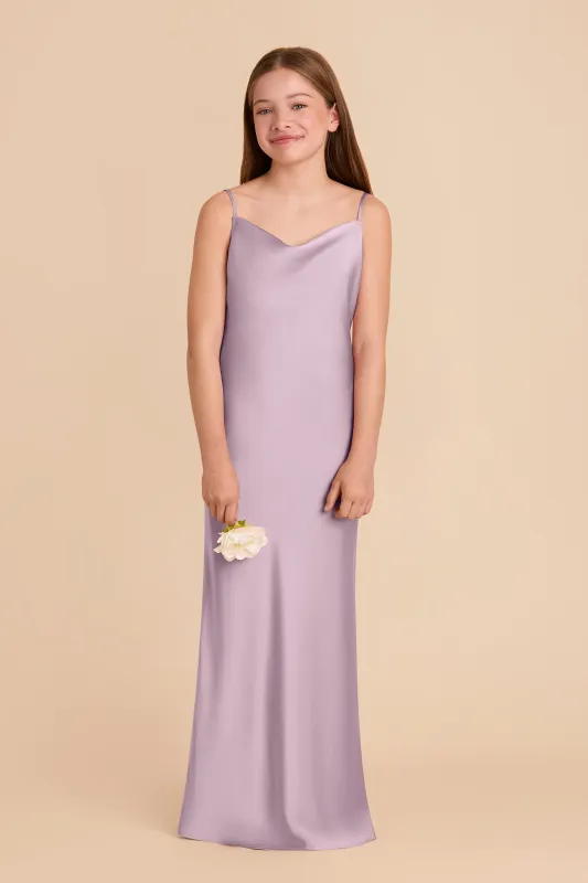 Elisa Junior Matte Satin Dress - Lavender sold by Birdy Grey