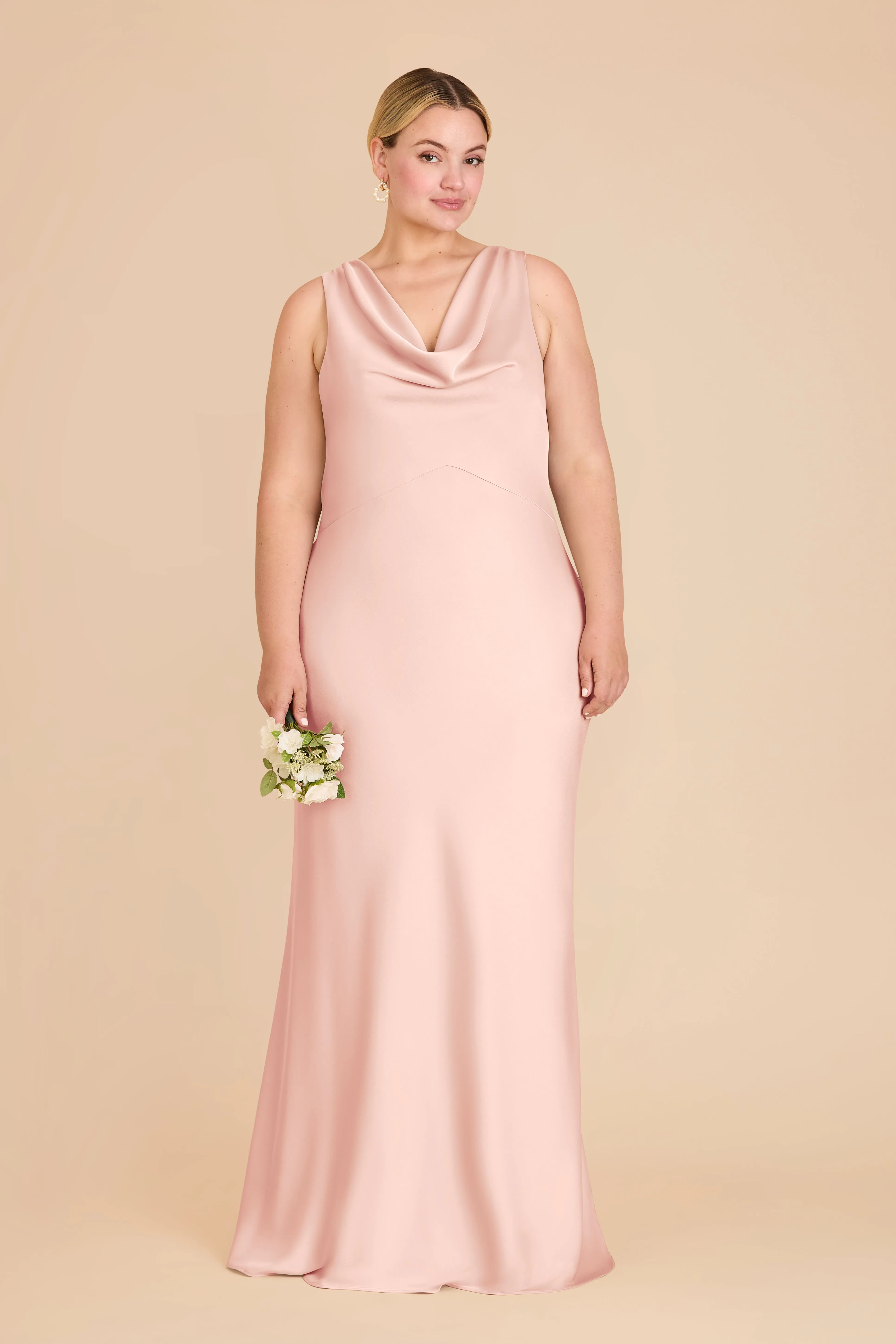 Bonnie Matte Satin Dress - Blush Pink sold by Birdy Grey product image thumbnail 2