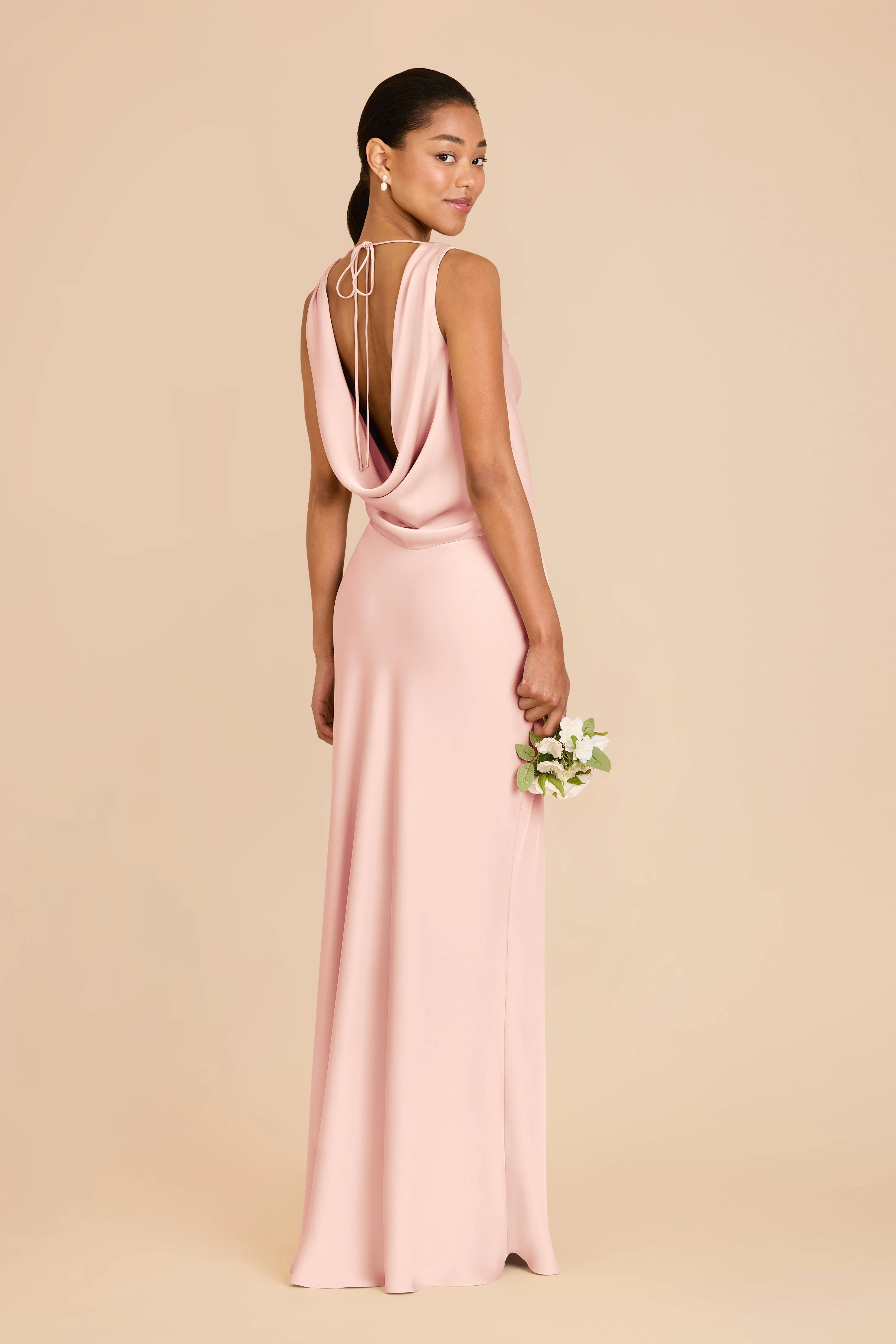 Bonnie Matte Satin Dress - Blush Pink sold by Birdy Grey product image thumbnail 4