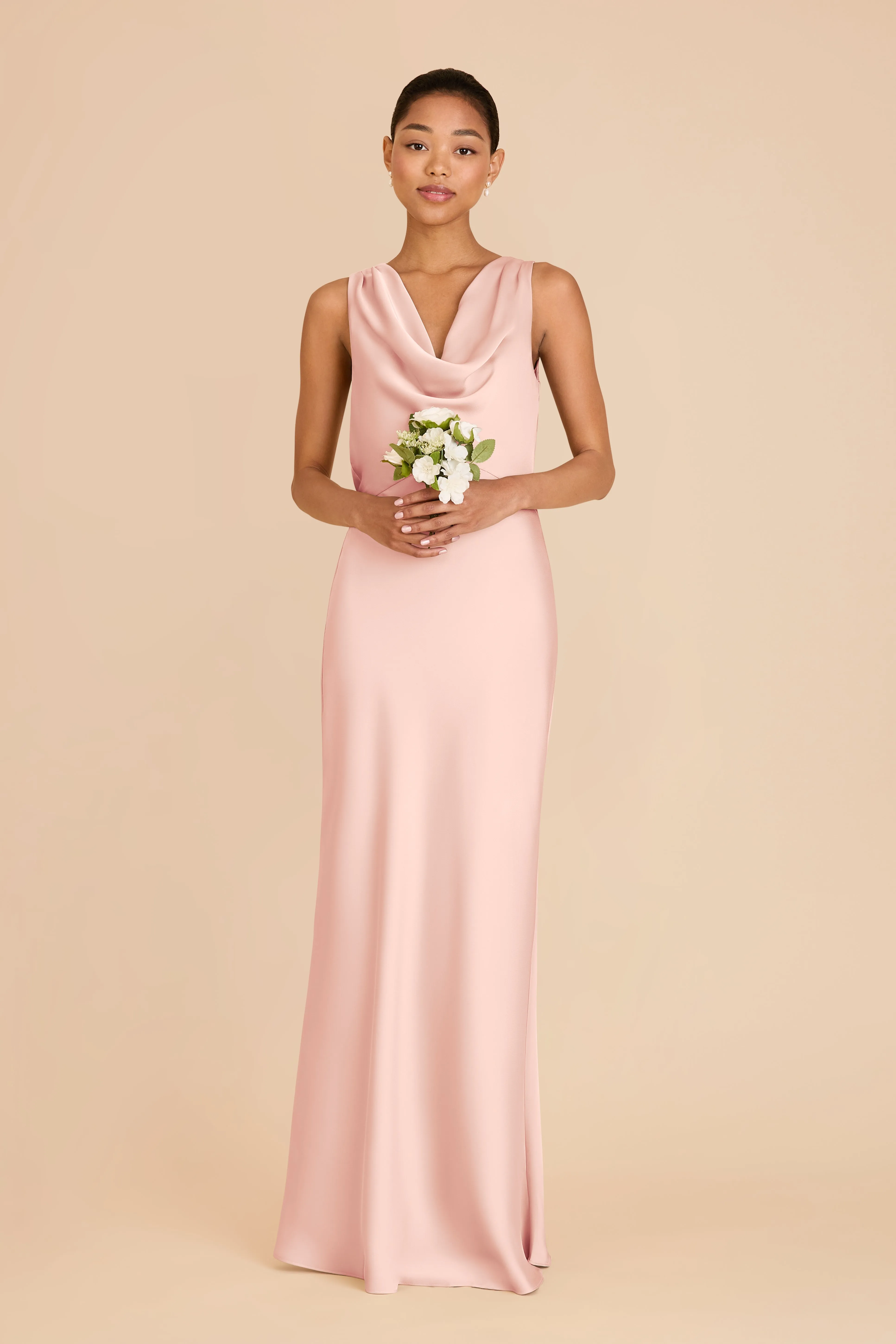 Bonnie Matte Satin Dress - Blush Pink sold by Birdy Grey product image thumbnail 3