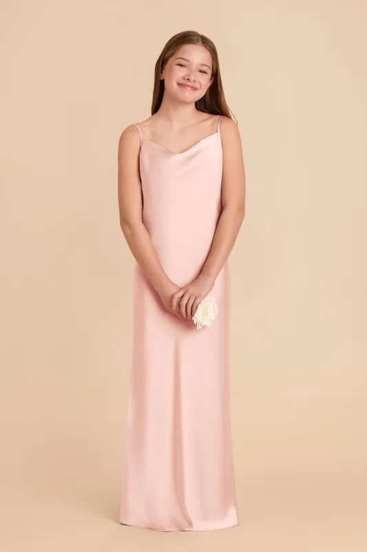 Elisa Junior Matte Satin Dress - Blush Pink sold by Birdy Grey