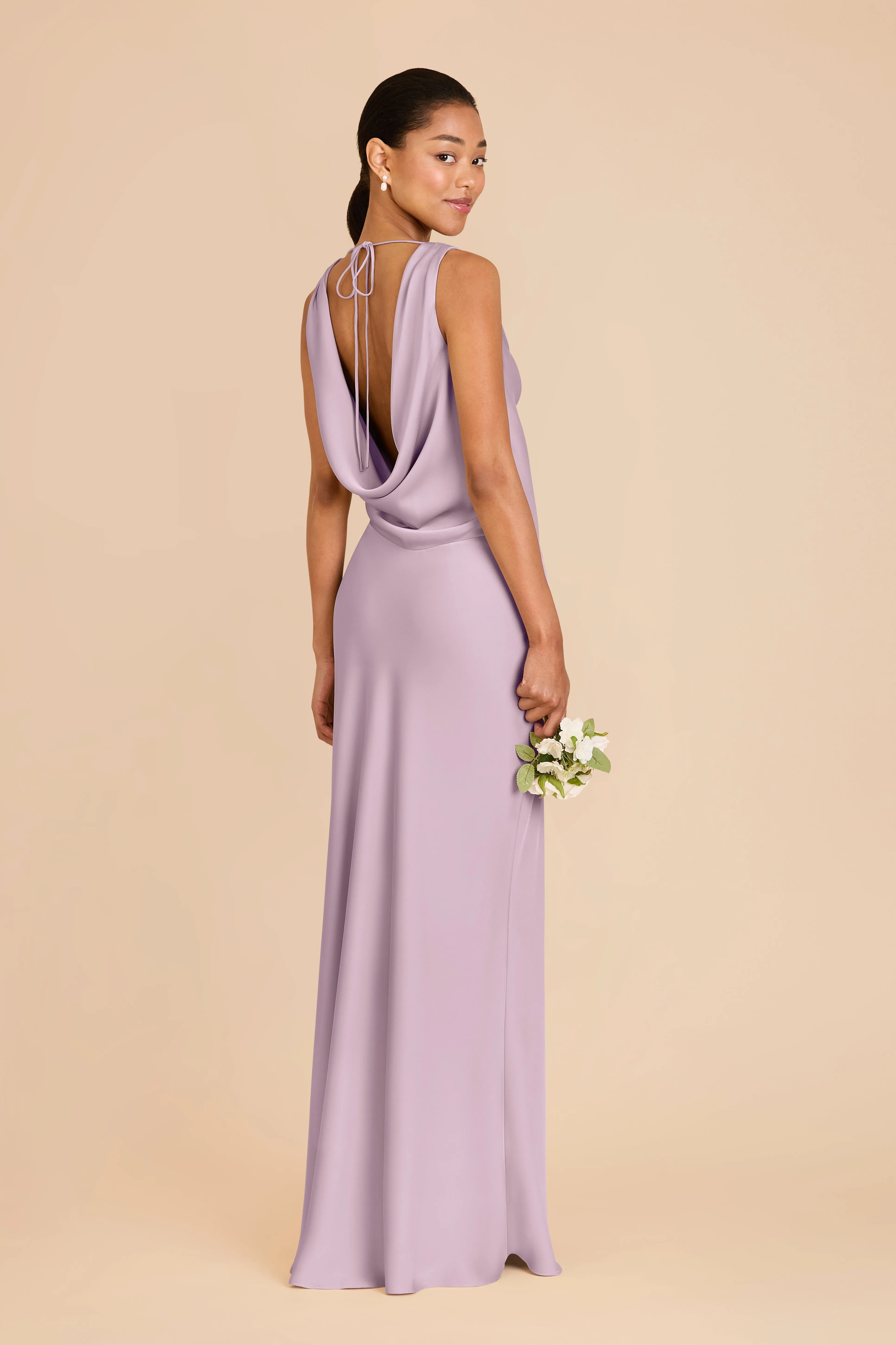 Bonnie Matte Satin Dress - Lavender sold by Birdy Grey product image thumbnail 4