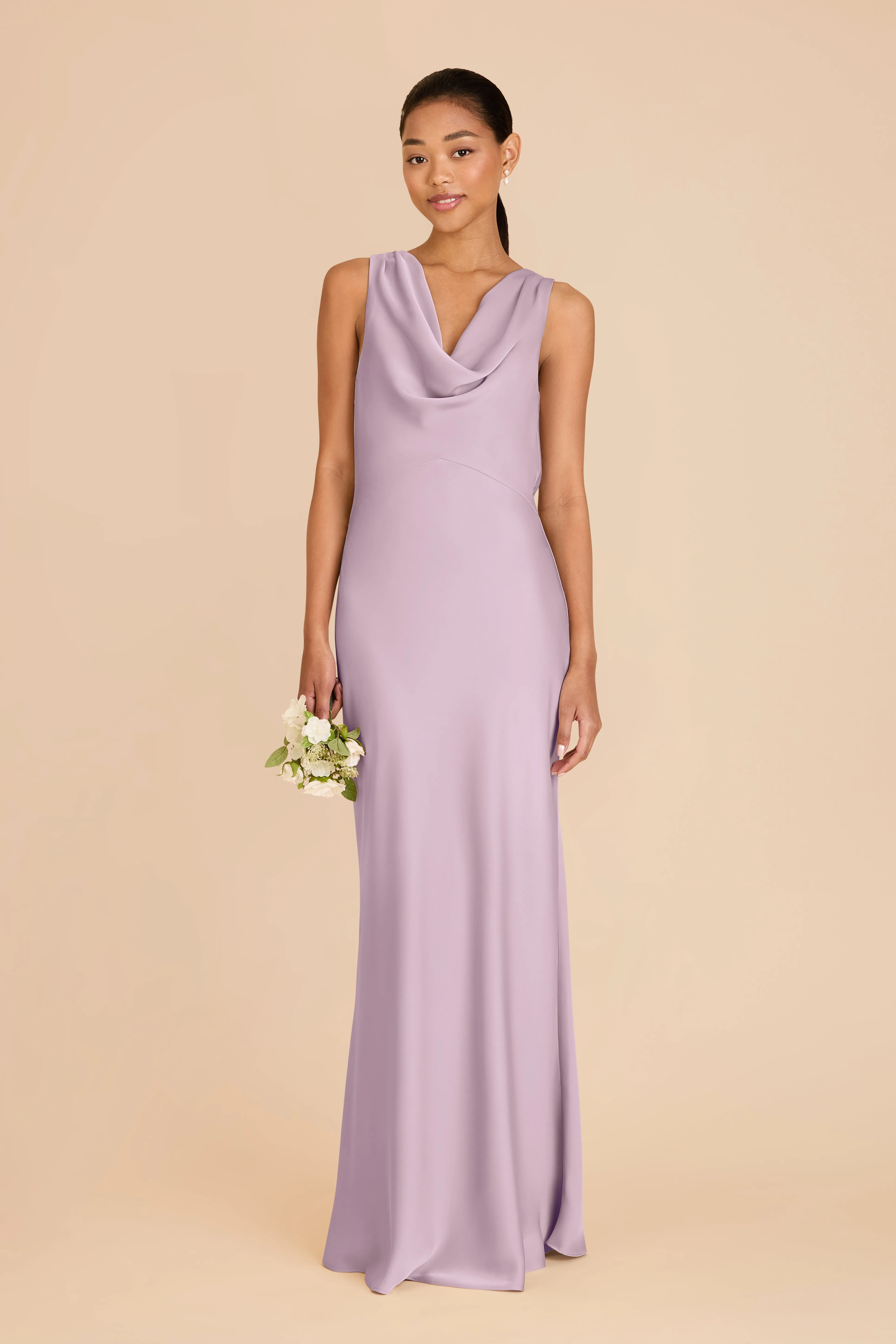 Bonnie Matte Satin Dress - Lavender sold by Birdy Grey