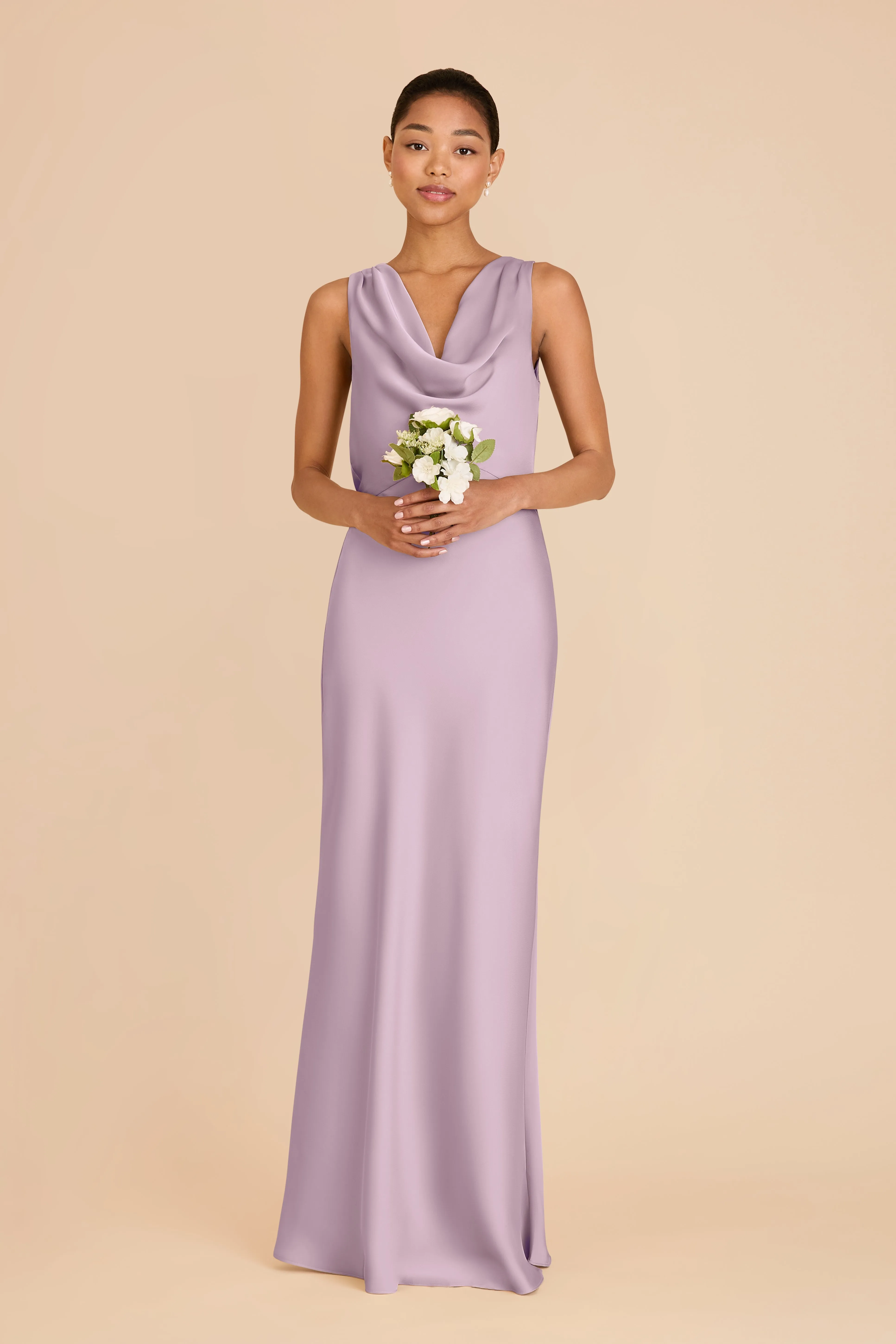 Bonnie Matte Satin Dress - Lavender sold by Birdy Grey product image thumbnail 3