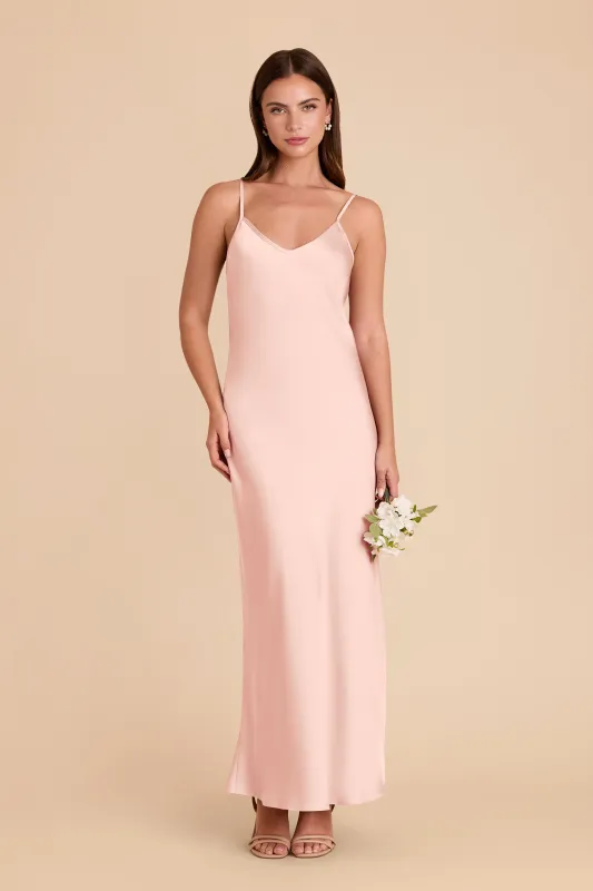 Alice Matte Satin Dress - Blush Pink sold by Birdy Grey