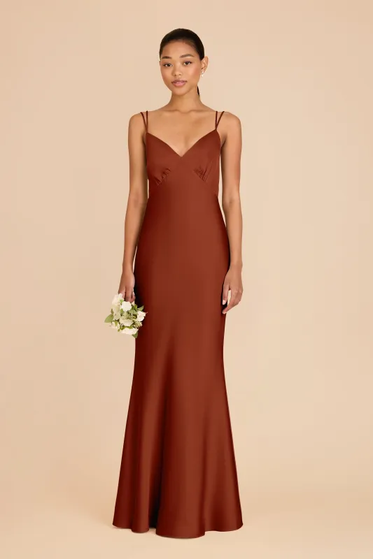 Dasha Matte Satin Dress - Auburn sold by Birdy Grey