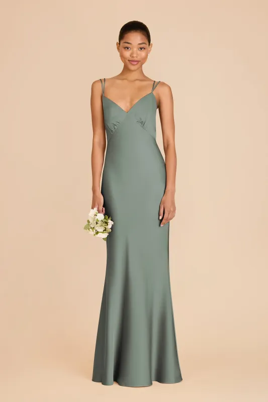Dasha Matte Satin Dress - Sea Glass sold by Birdy Grey