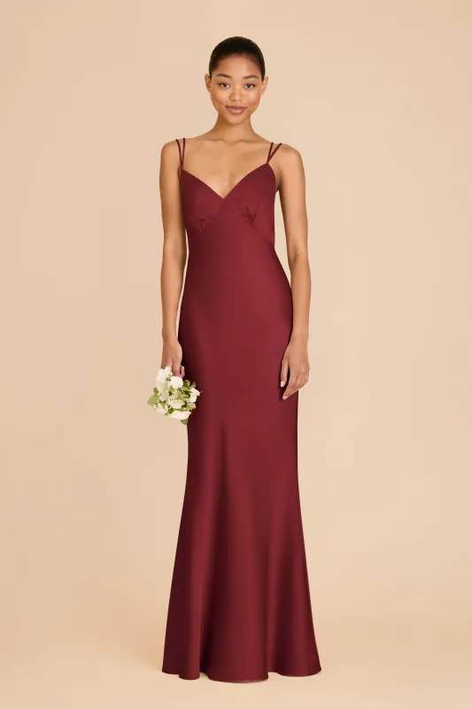 Dasha Matte Satin Dress - Burgundy sold by Birdy Grey