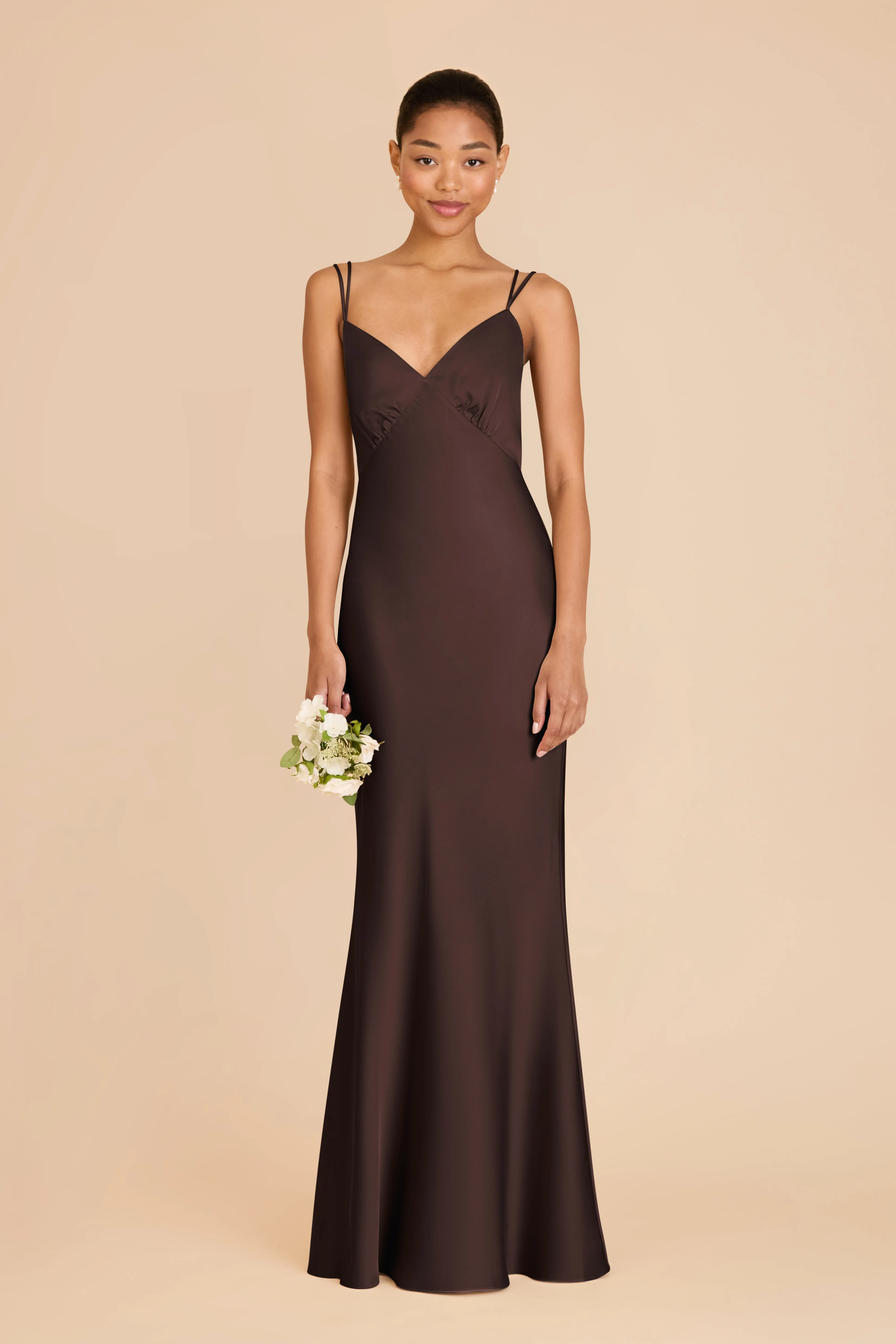 Dasha Matte Satin Dress - Espresso sold by Birdy Grey product image thumbnail 2