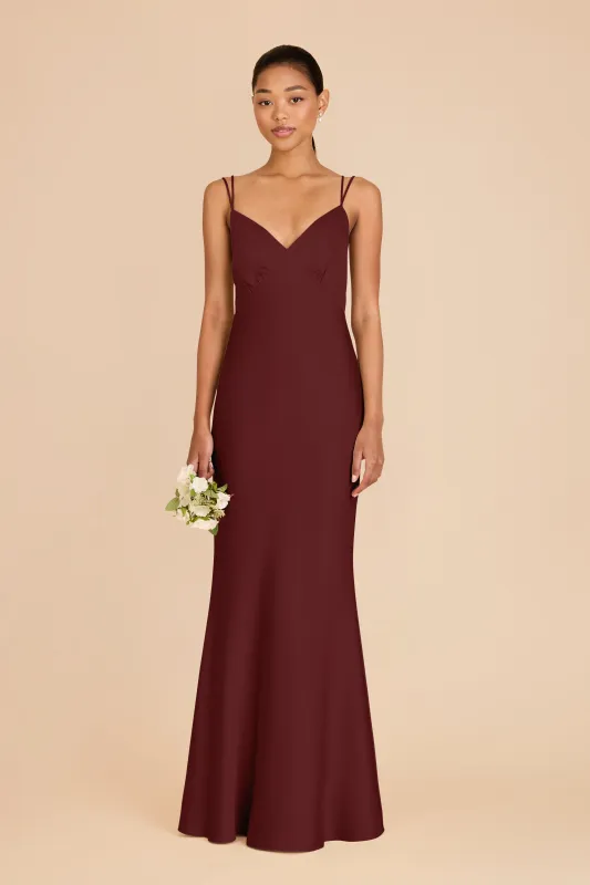 Dasha Matte Satin Dress - Cabernet sold by Birdy Grey