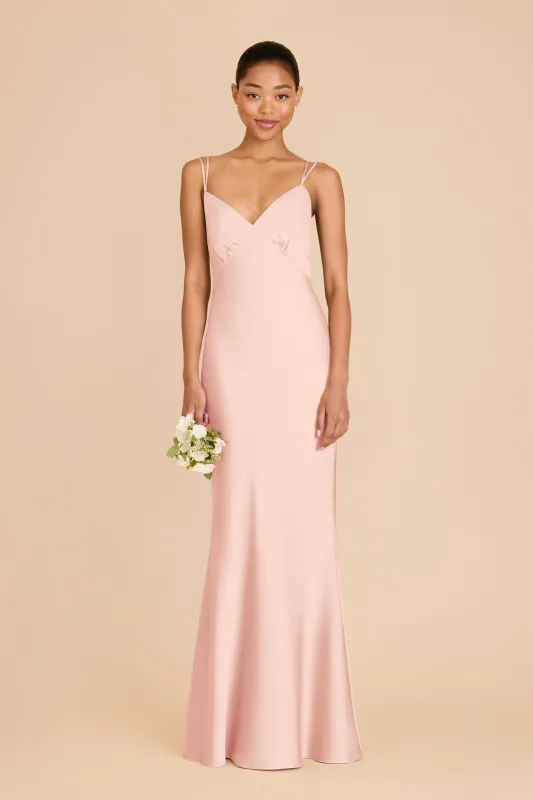 Dasha Matte Satin Dress - Blush Pink sold by Birdy Grey