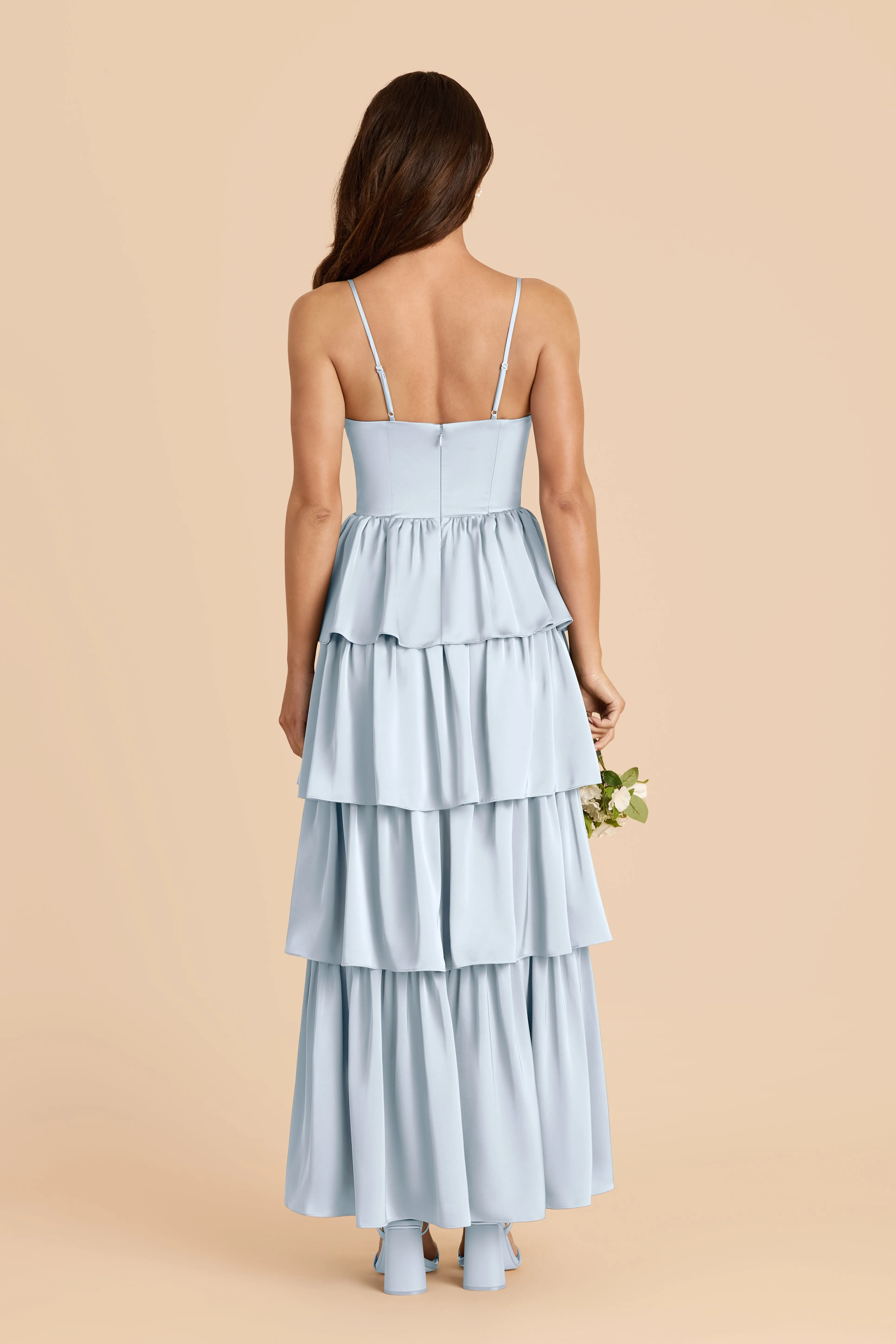 Lola Matte Satin Dress - Mist Blue sold by Birdy Grey product image thumbnail 4