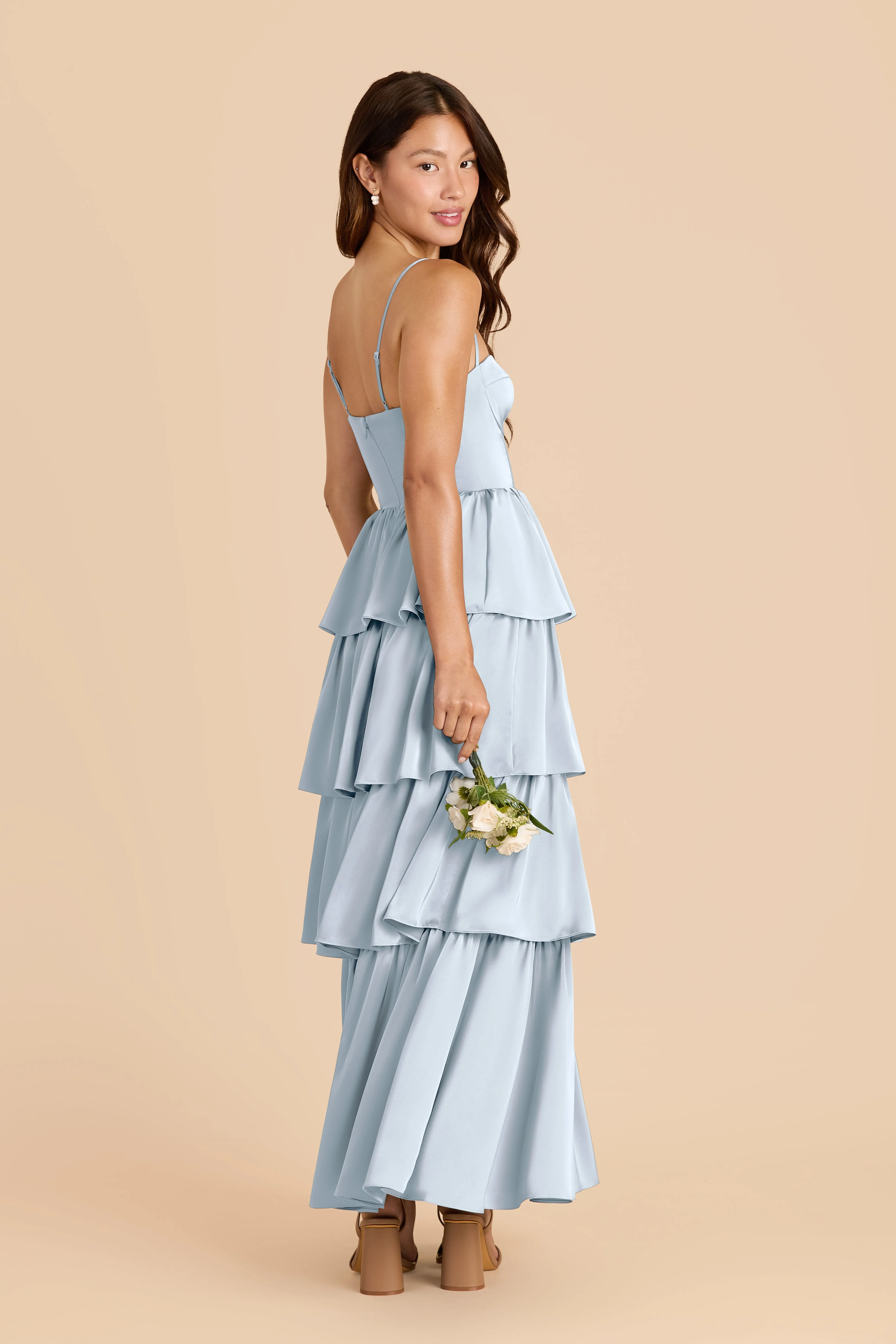 Lola Matte Satin Dress - Mist Blue sold by Birdy Grey product image thumbnail 3