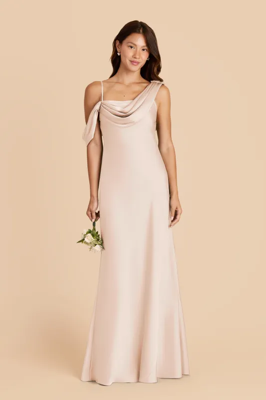 Freya Matte Satin Dress - Champagne sold by Birdy Grey