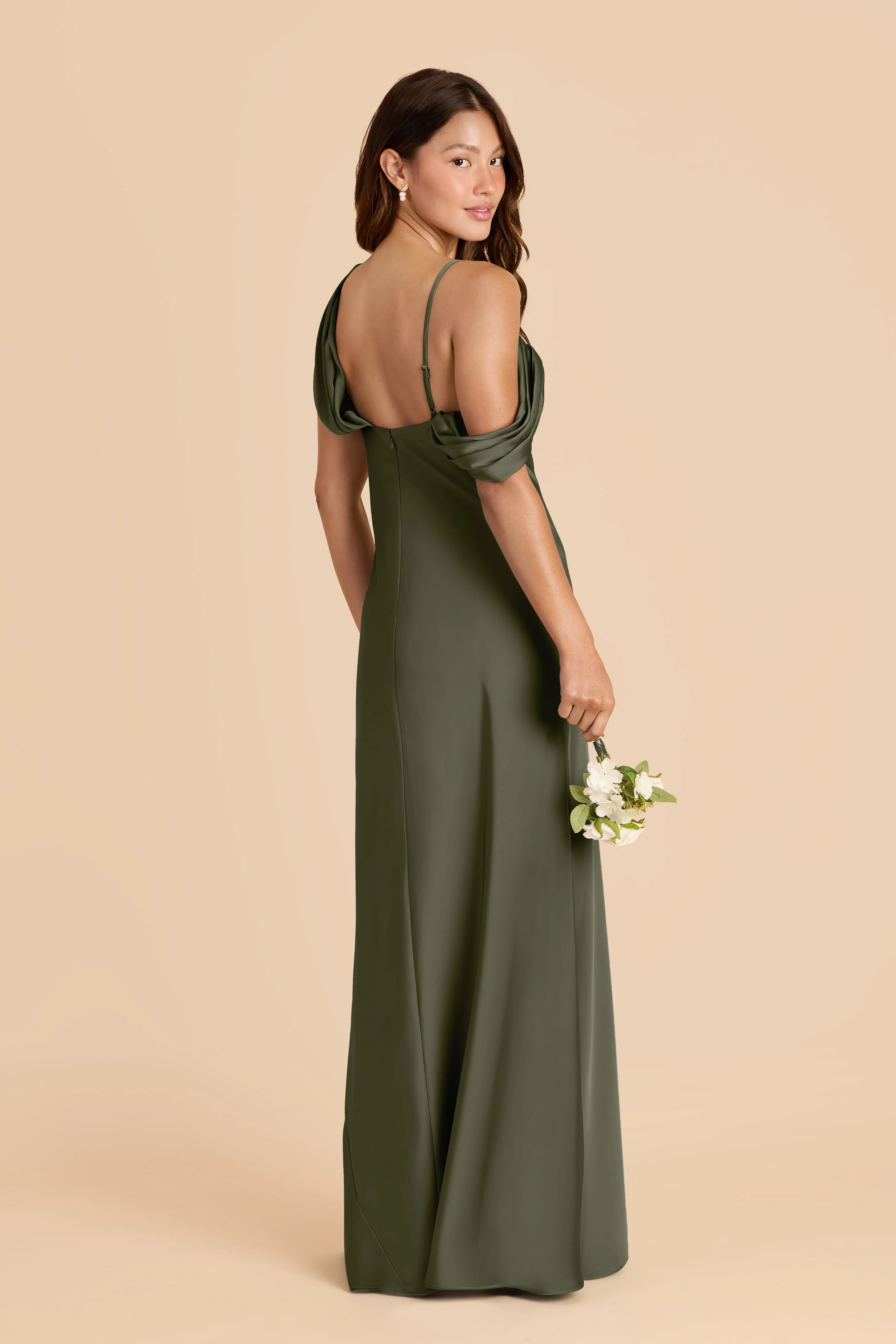 Freya Matte Satin Dress - Olive sold by Birdy Grey product image thumbnail 3