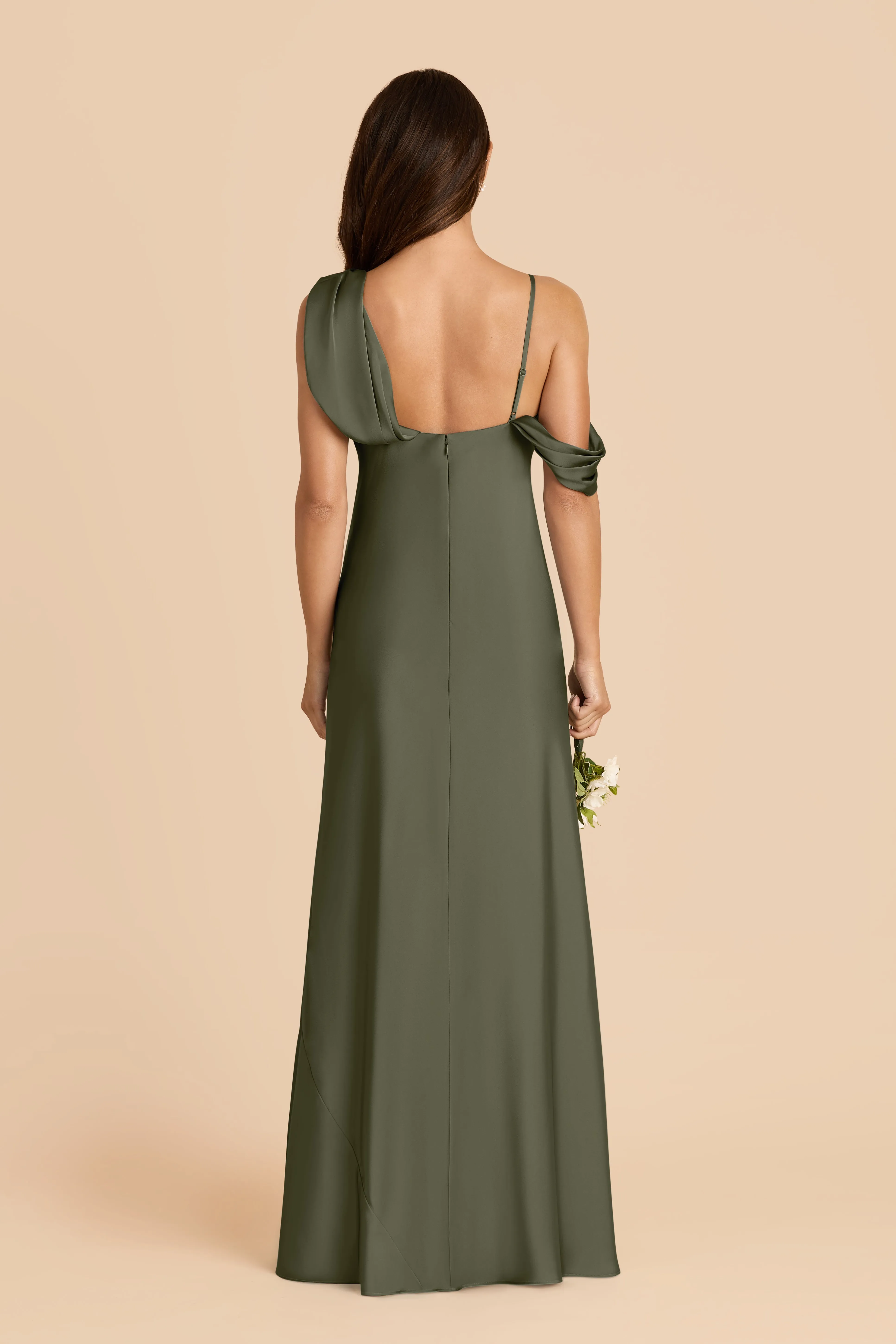Freya Matte Satin Dress - Olive sold by Birdy Grey product image thumbnail 4
