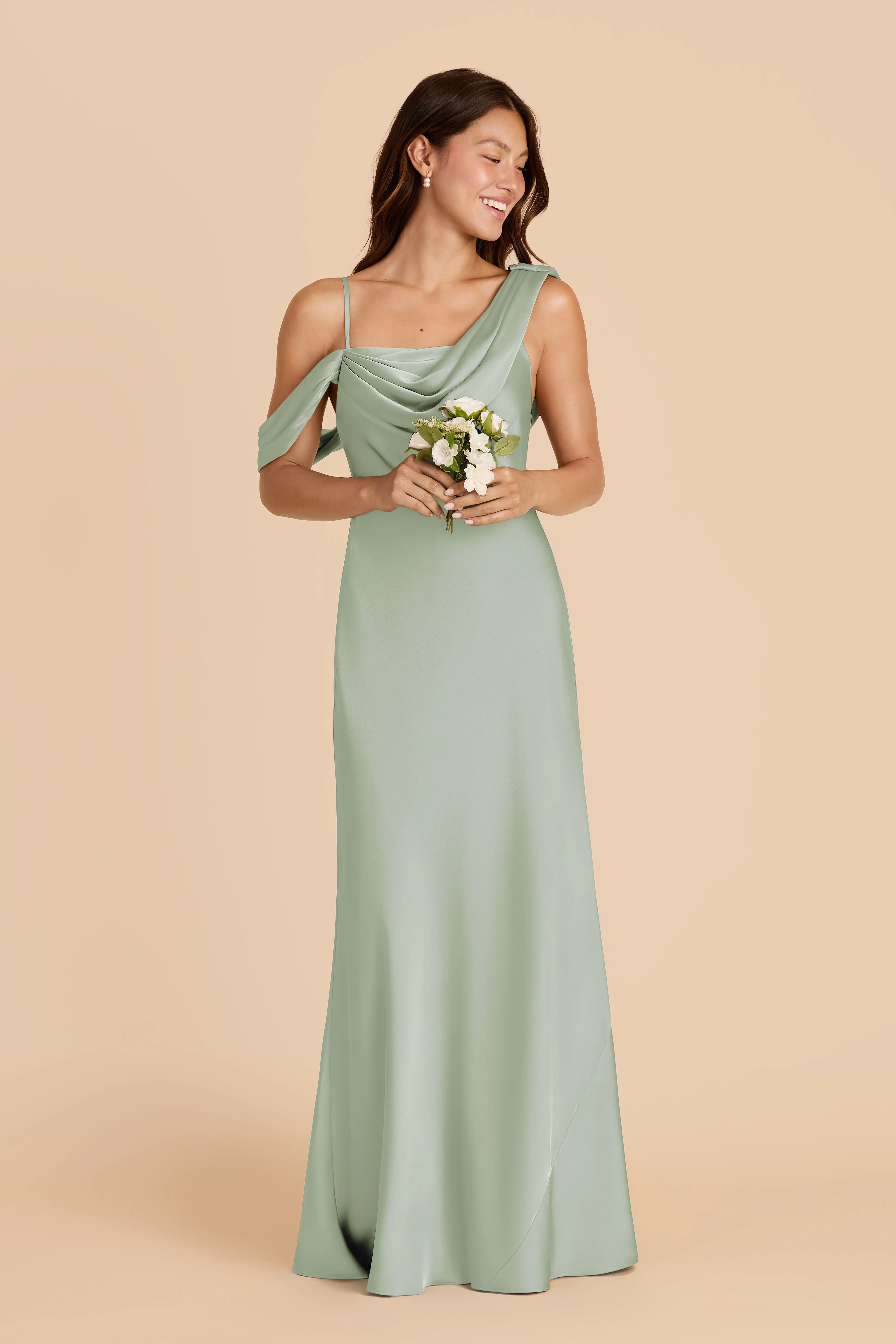 Freya Matte Satin Dress - Sage sold by Birdy Grey product image thumbnail 2