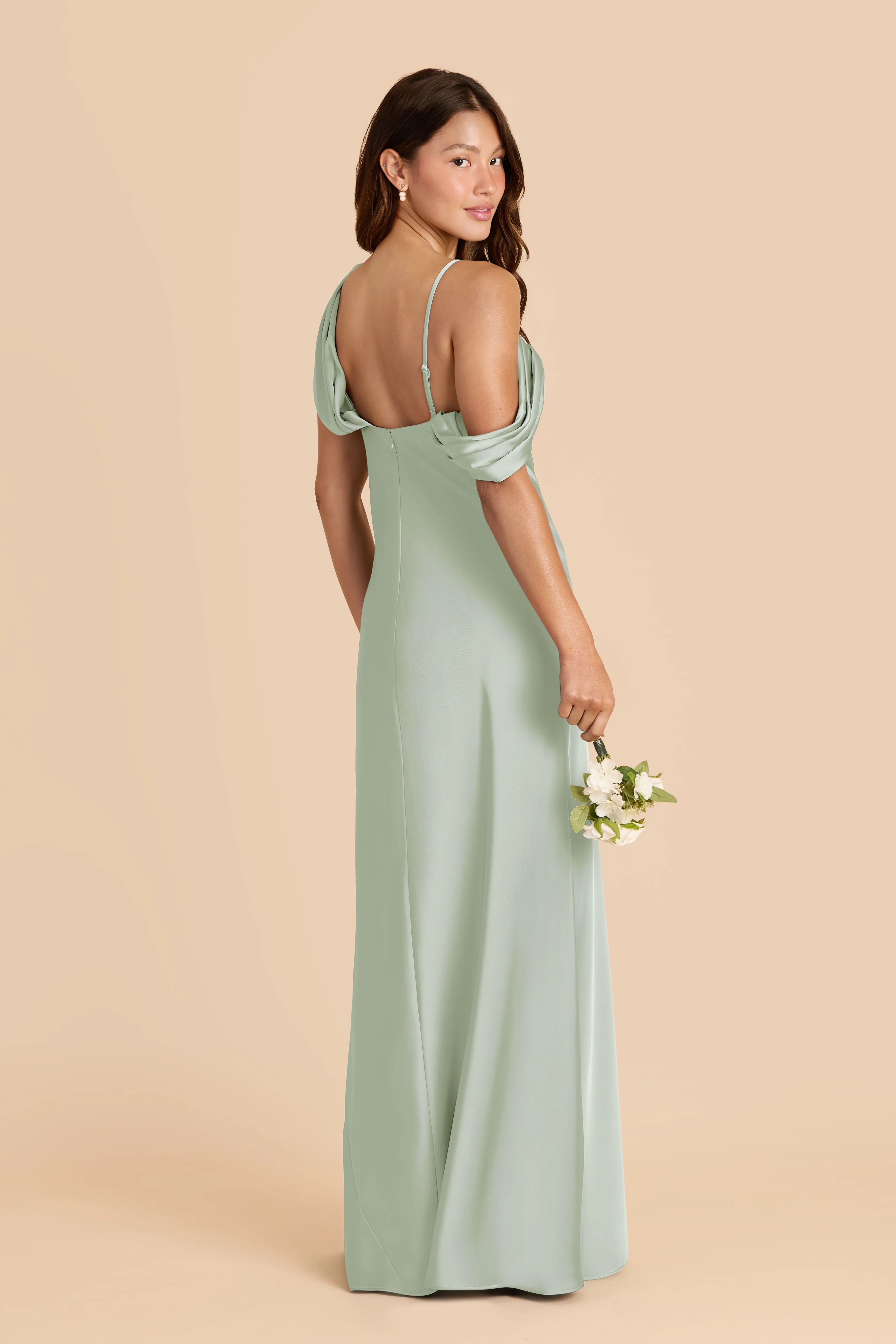 Freya Matte Satin Dress - Sage sold by Birdy Grey product image thumbnail 3