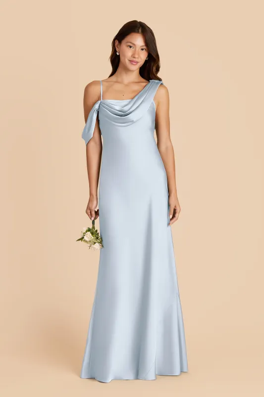 Freya Matte Satin Dress - Mist Blue sold by Birdy Grey