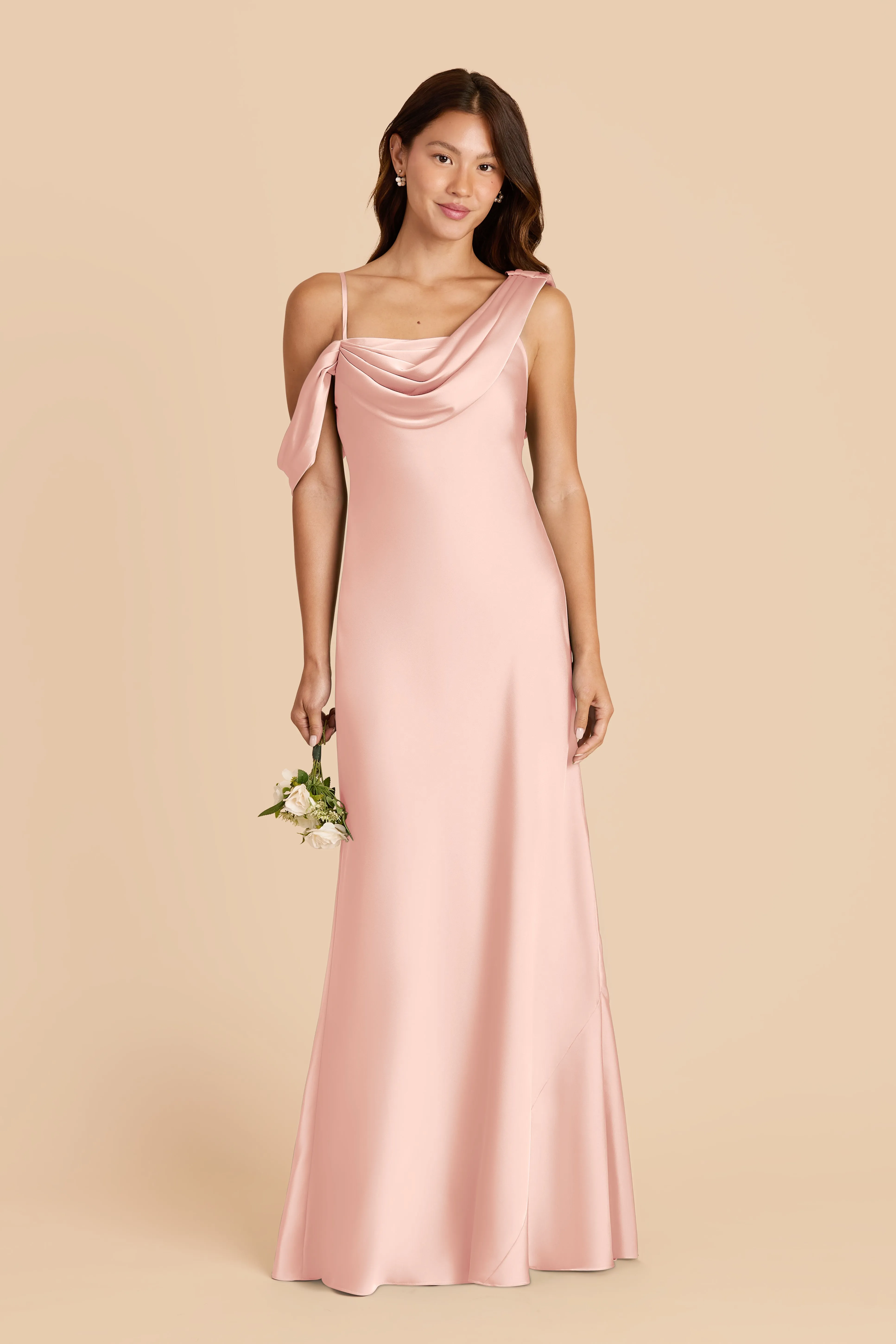 Freya Matte Satin Dress - Blush Pink sold by Birdy Grey product image thumbnail 2
