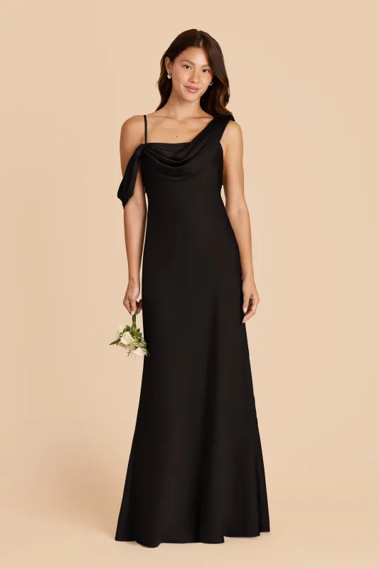 Freya Matte Satin Dress - Black sold by Birdy Grey