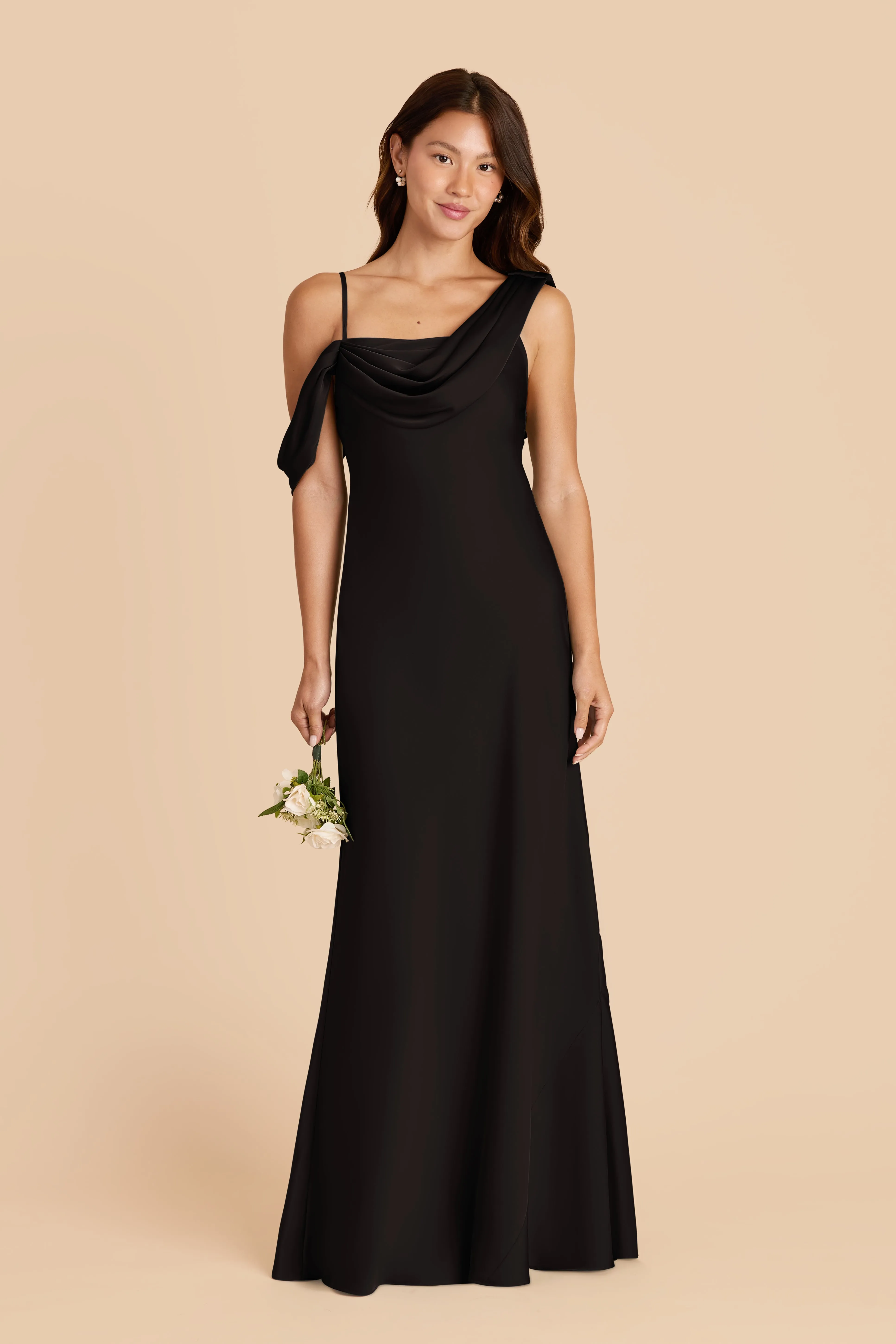 Freya Matte Satin Dress - Black sold by Birdy Grey