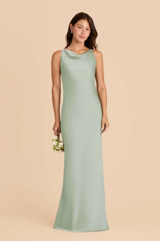 Destiny Matte Satin Dress - Sage sold by Birdy Grey