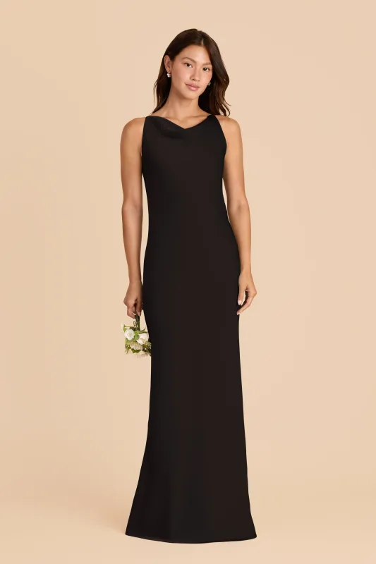 Destiny Matte Satin Dress - Black made by Birdy Grey