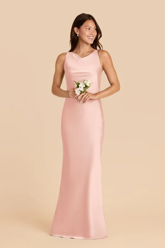 Destiny Matte Satin Dress - Blush Pink sold by Birdy Grey