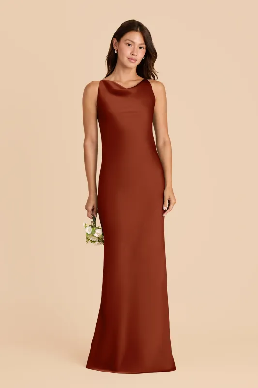 Destiny Matte Satin Dress - Auburn sold by Birdy Grey