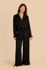 Esther Ruffled Long Sleeve Pajama Set - Black sold by Birdy Grey
